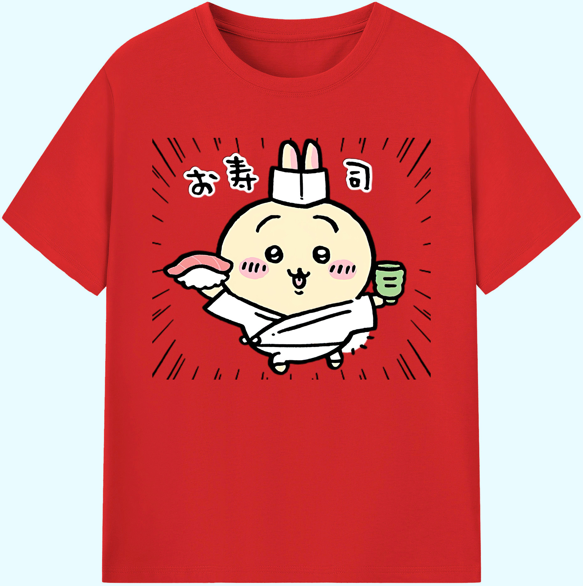 （画像用） ちいかわ うさぎ Chii-kawa usagi 綿100％ メンズ半袖Tシャツ｜肌触りやわらか＆通気性