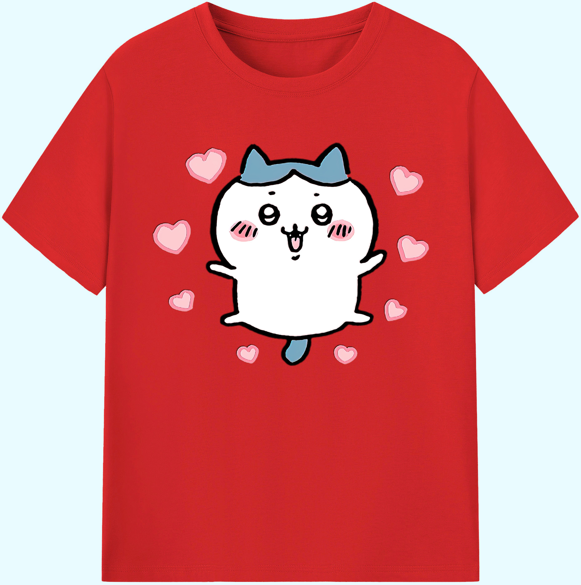 （画像用） ちいかわ ハチワレ Chii-kawa hachiware 綿100％ メンズ半袖Tシャツ｜肌触りやわらか＆通気性