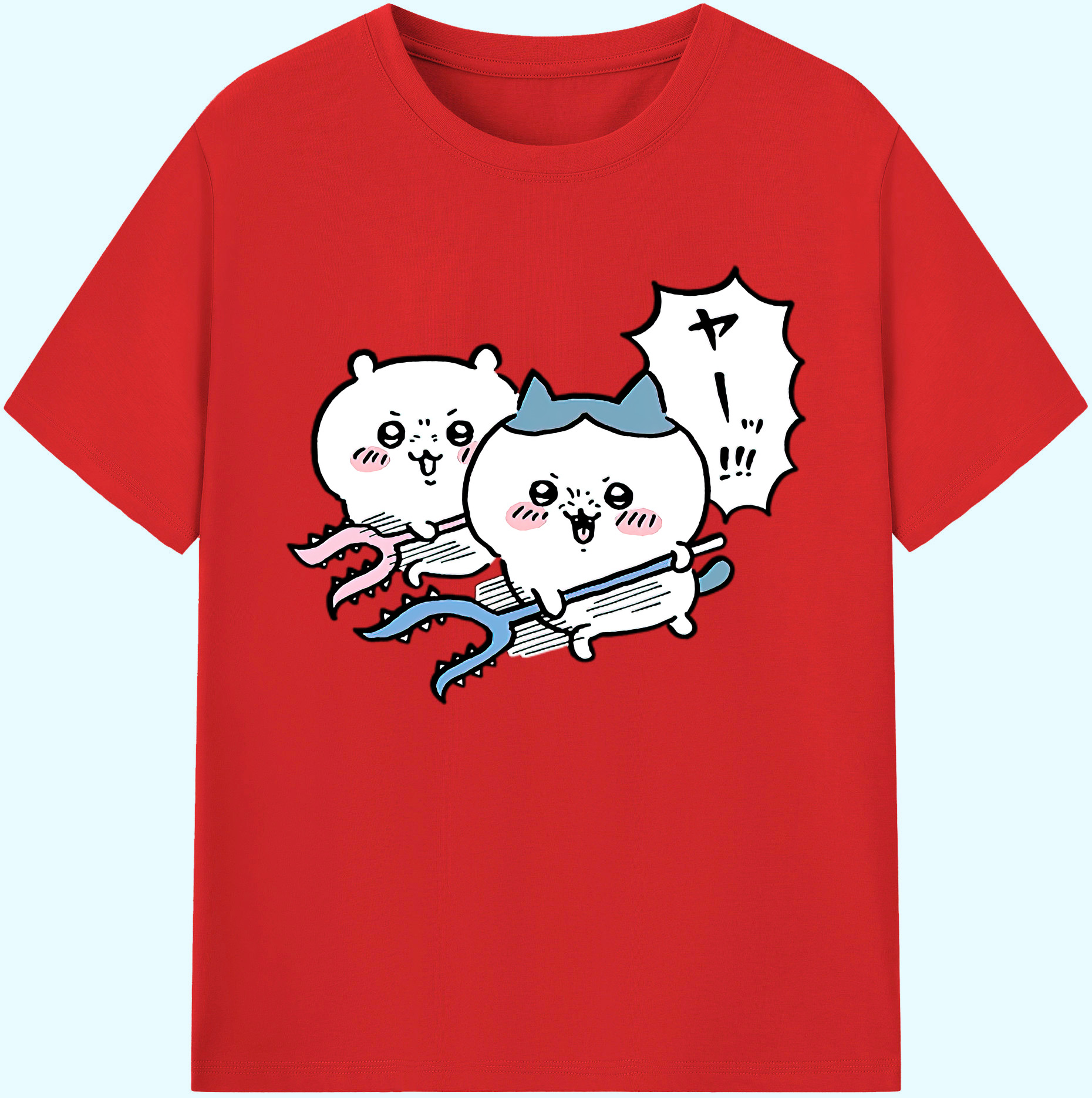 （画像用） ちいかわ ハチワレ Chii-kawa hachiware 綿100％ メンズ半袖Tシャツ｜肌触りやわらか＆通気性