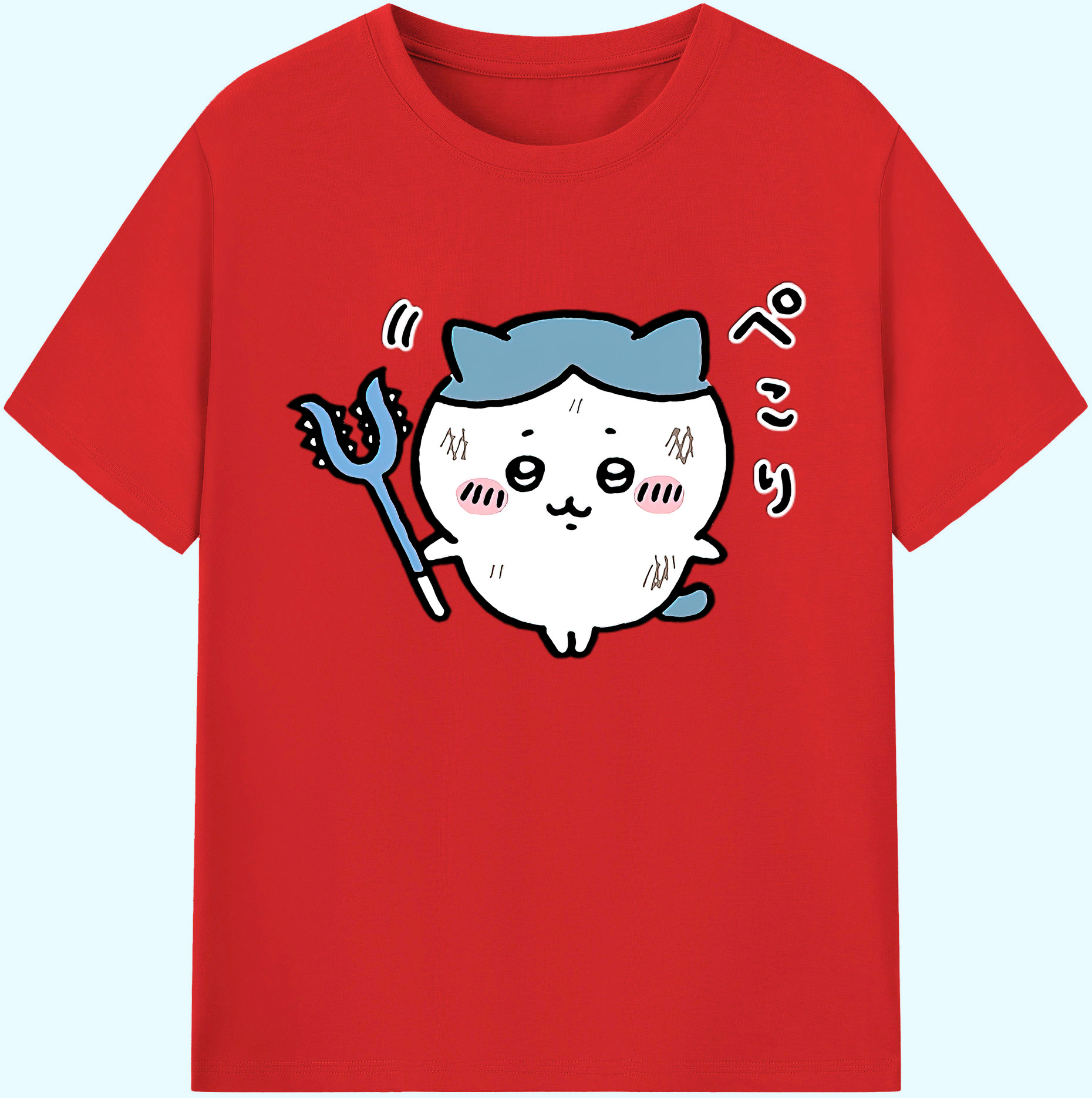 （画像用） ちいかわ ハチワレ Chii-kawa hachiware 綿100％ メンズ半袖Tシャツ｜肌触りやわらか＆通気性