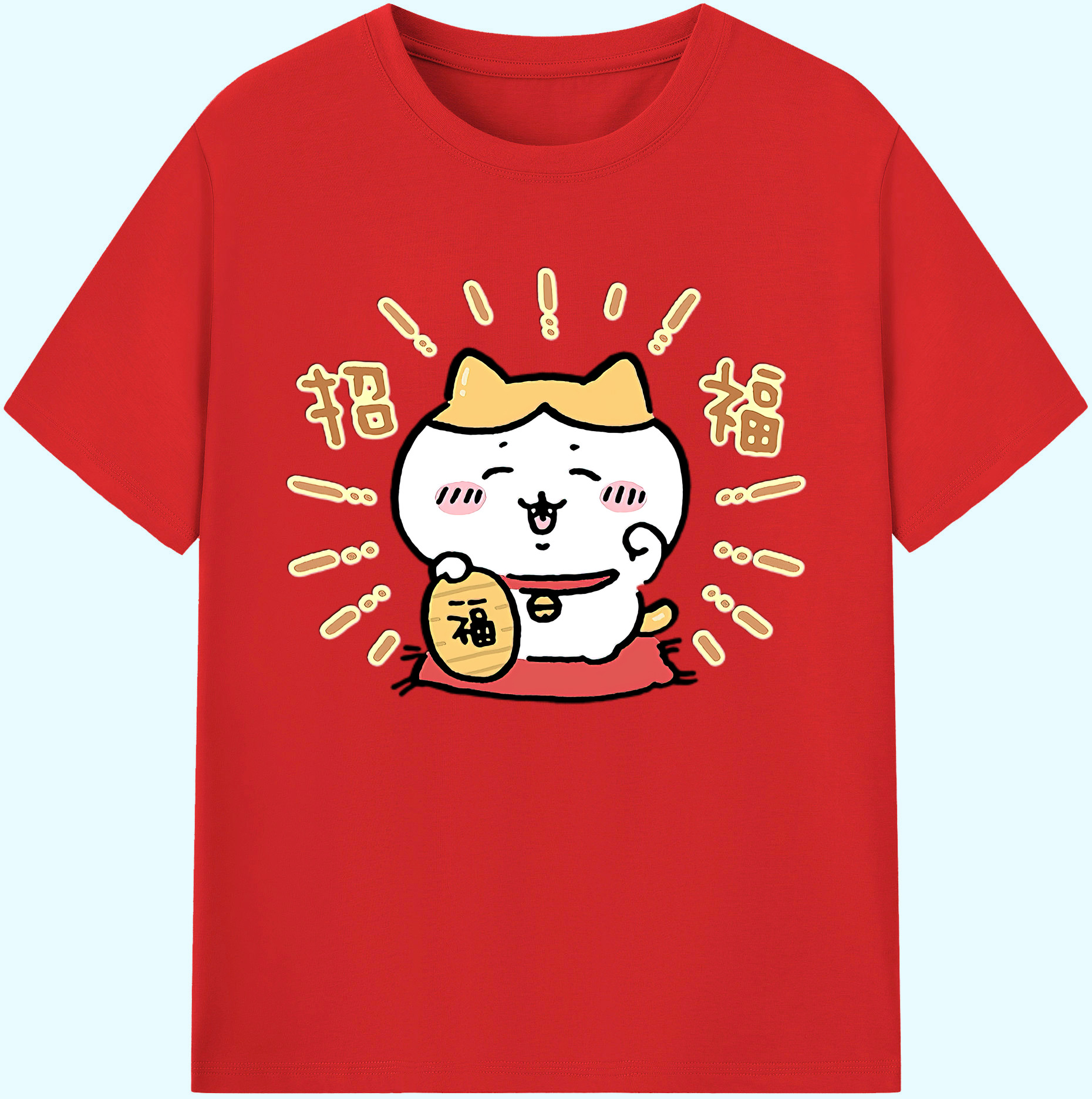 （画像用） ちいかわ ハチワレ Chii-kawa hachiware 綿100％ メンズ半袖Tシャツ｜肌触りやわらか＆通気性