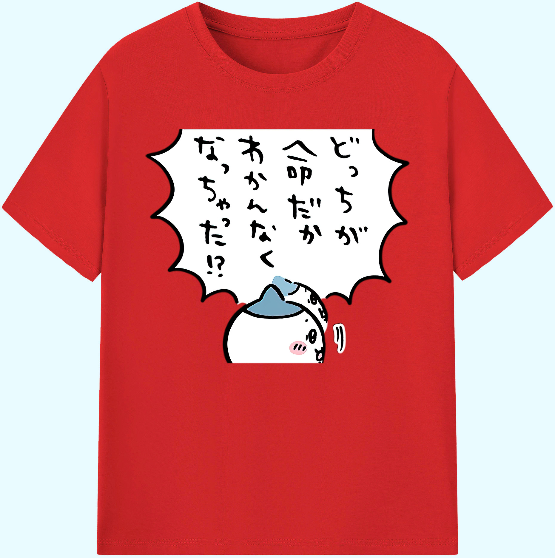 （画像用） ちいかわ ハチワレ Chii-kawa hachiware 綿100％ メンズ半袖Tシャツ｜肌触りやわらか＆通気性
