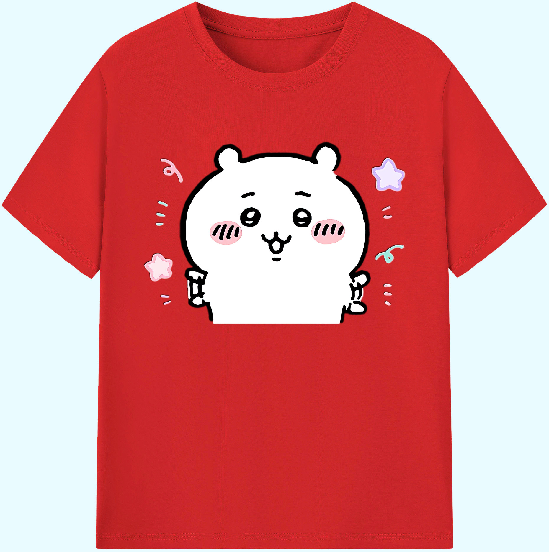 （画像用） ちいかわ ちいかわ Chii-kawa chiikawa 綿100％ メンズ半袖Tシャツ｜肌触りやわらか＆通気性