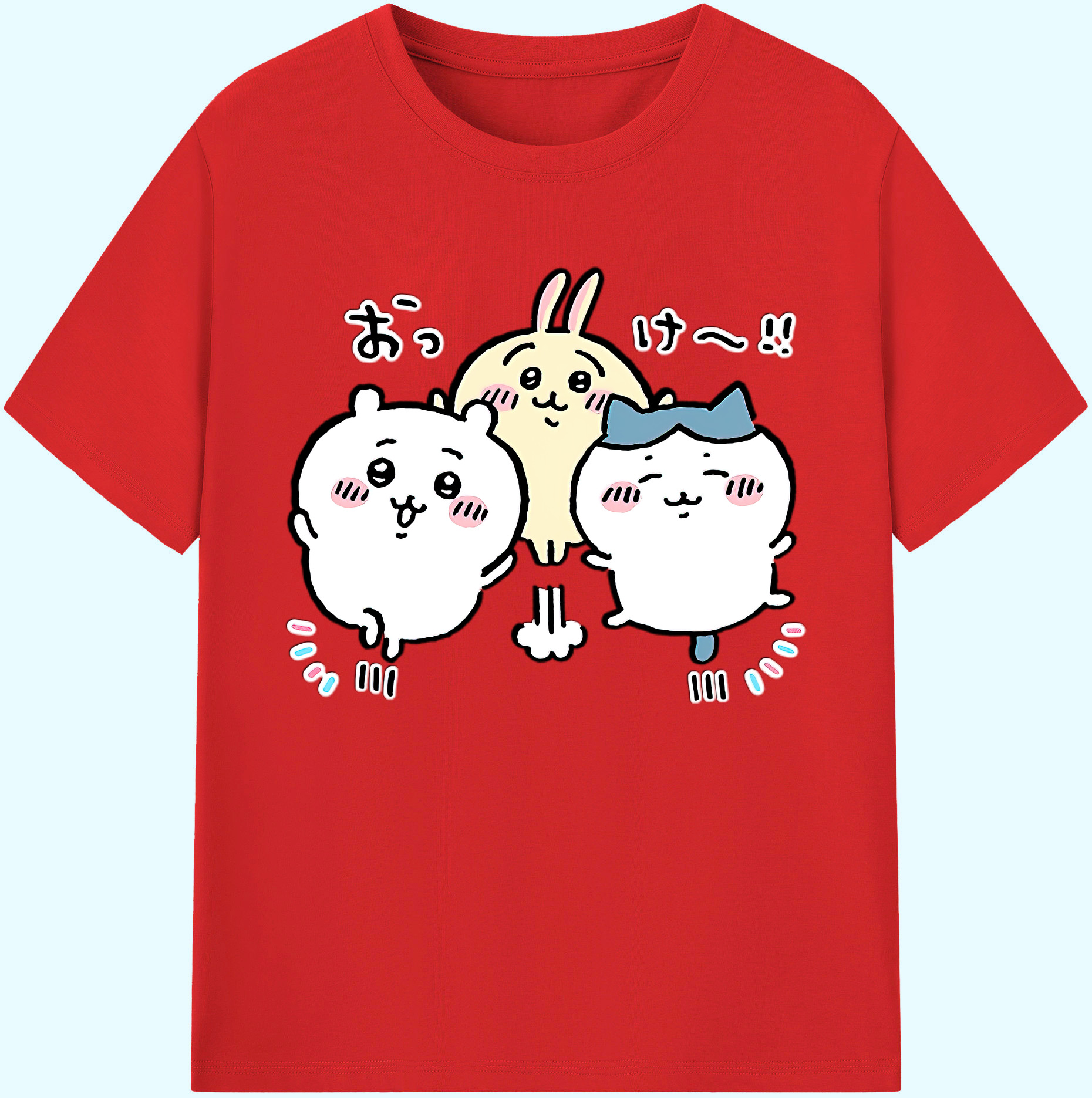 （画像用） ちいかわ ちいかわ Chii-kawa chiikawa 綿100％ メンズ半袖Tシャツ｜肌触りやわらか＆通気性