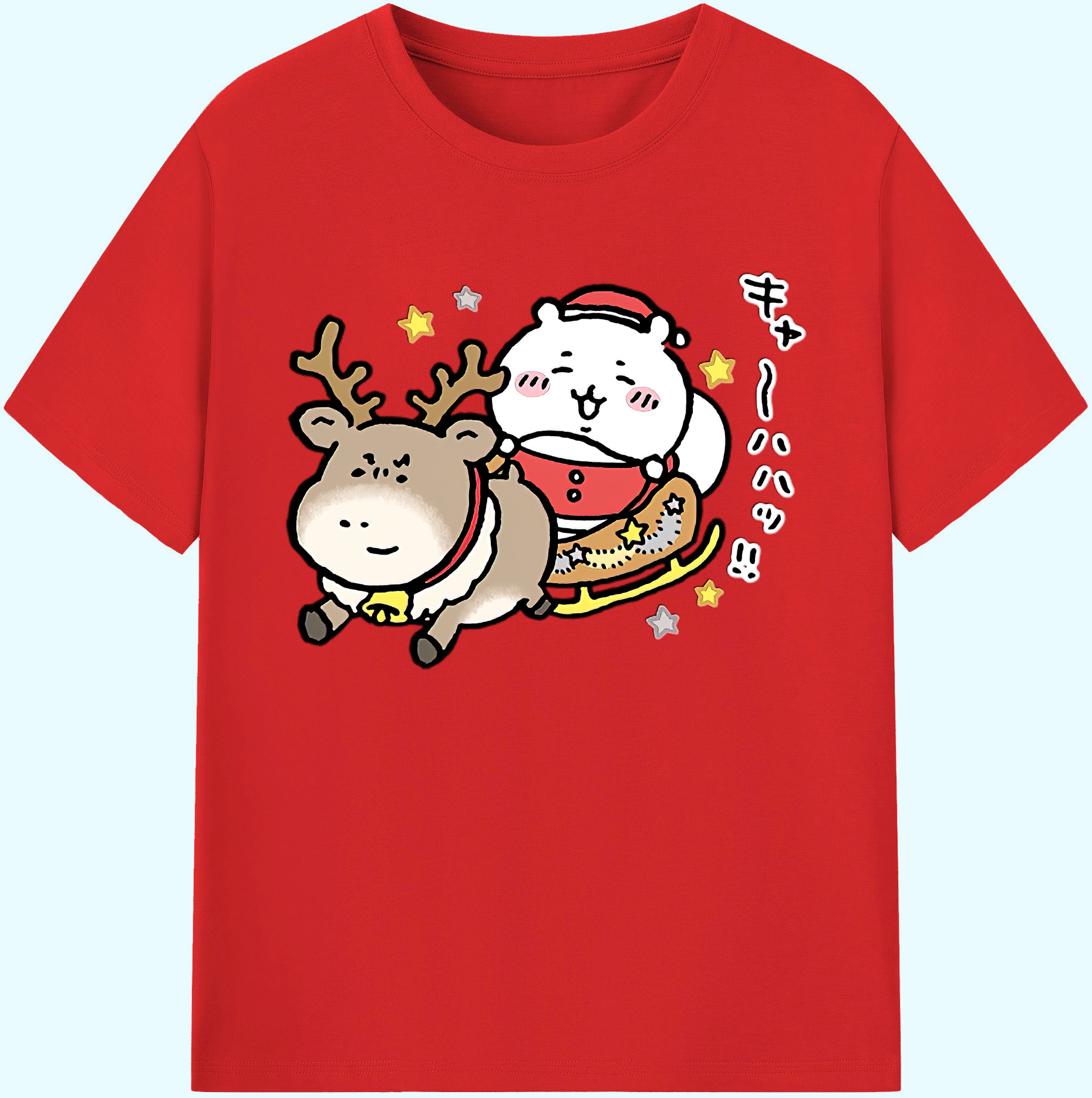 （画像用） ちいかわ ちいかわ Chii-kawa chiikawa 綿100％ メンズ半袖Tシャツ｜肌触りやわらか＆通気性