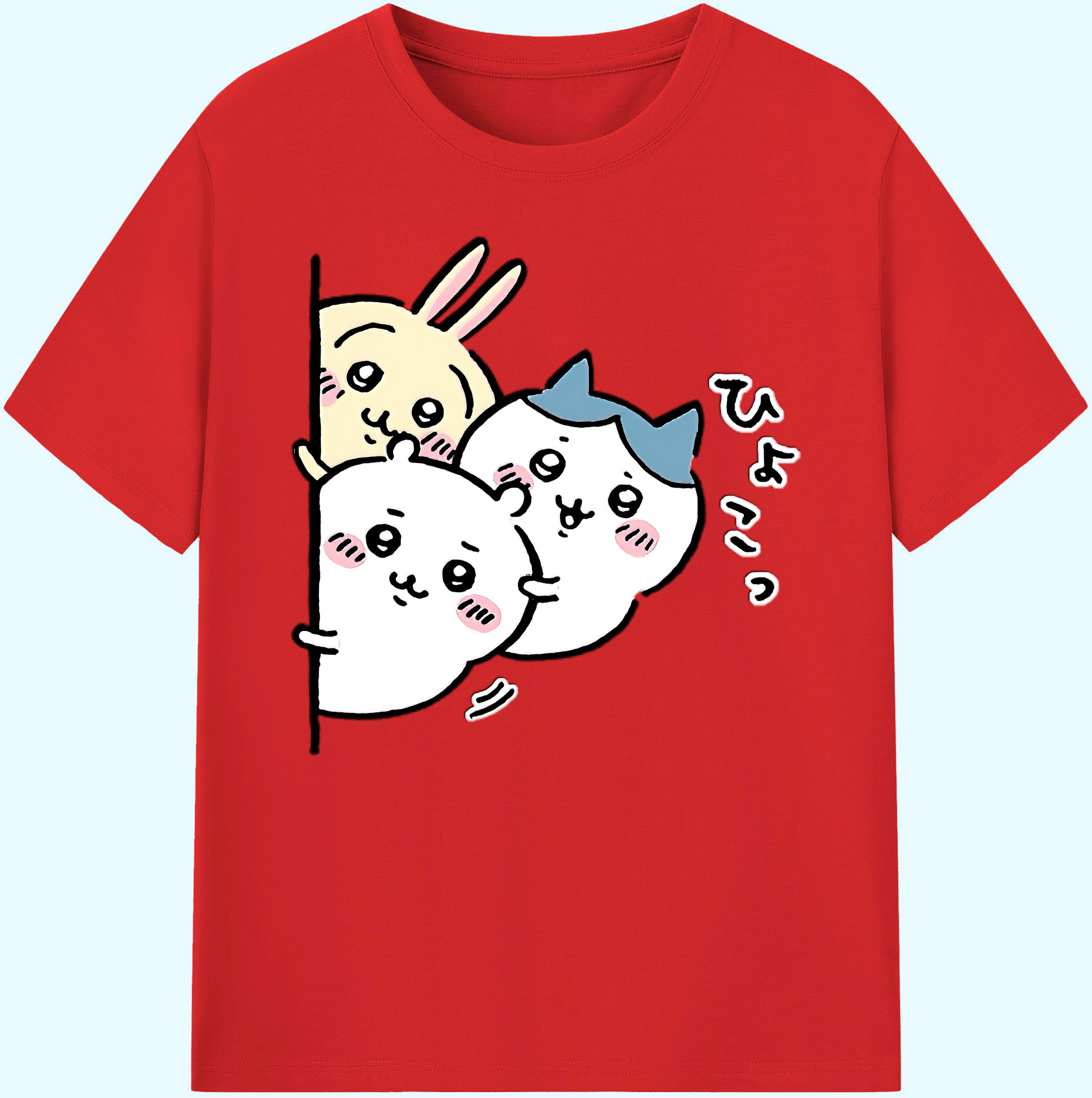 （画像用） ちいかわ うさぎ Chii-kawa usagi 綿100％ メンズ半袖Tシャツ｜肌触りやわらか＆通気性