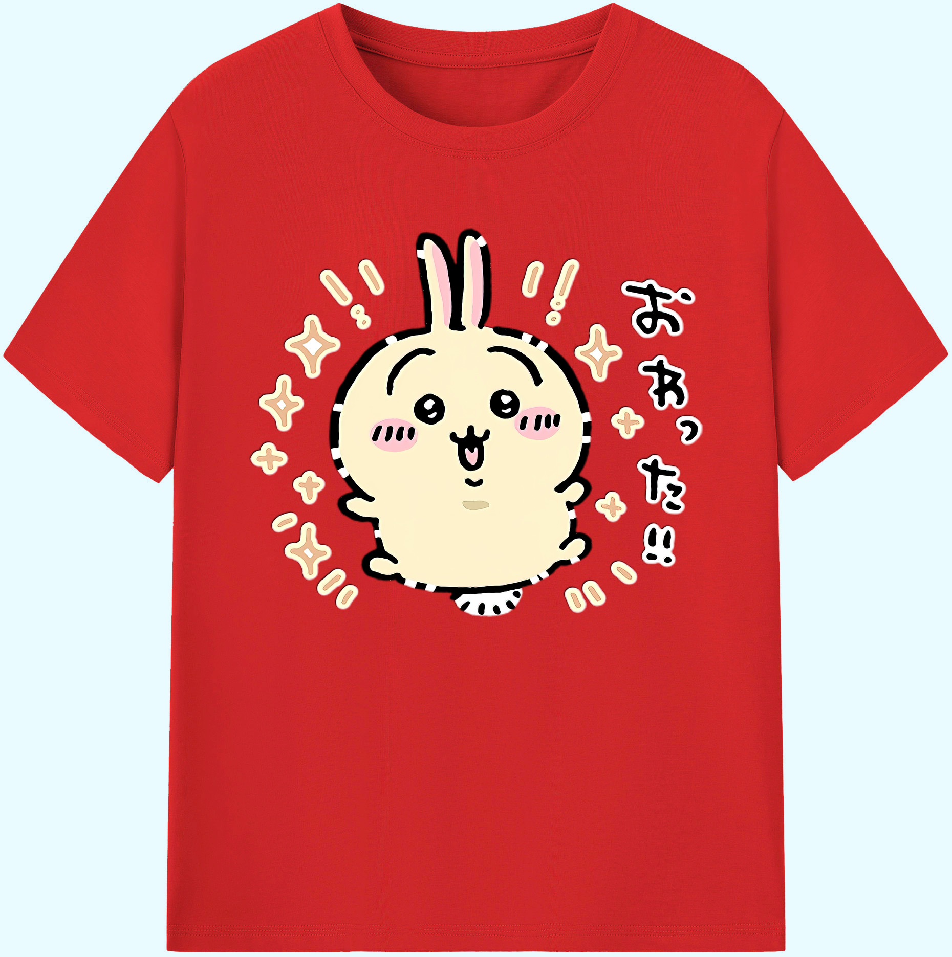 （画像用） ちいかわ うさぎ Chii-kawa usagi 綿100％ メンズ半袖Tシャツ｜肌触りやわらか＆通気性