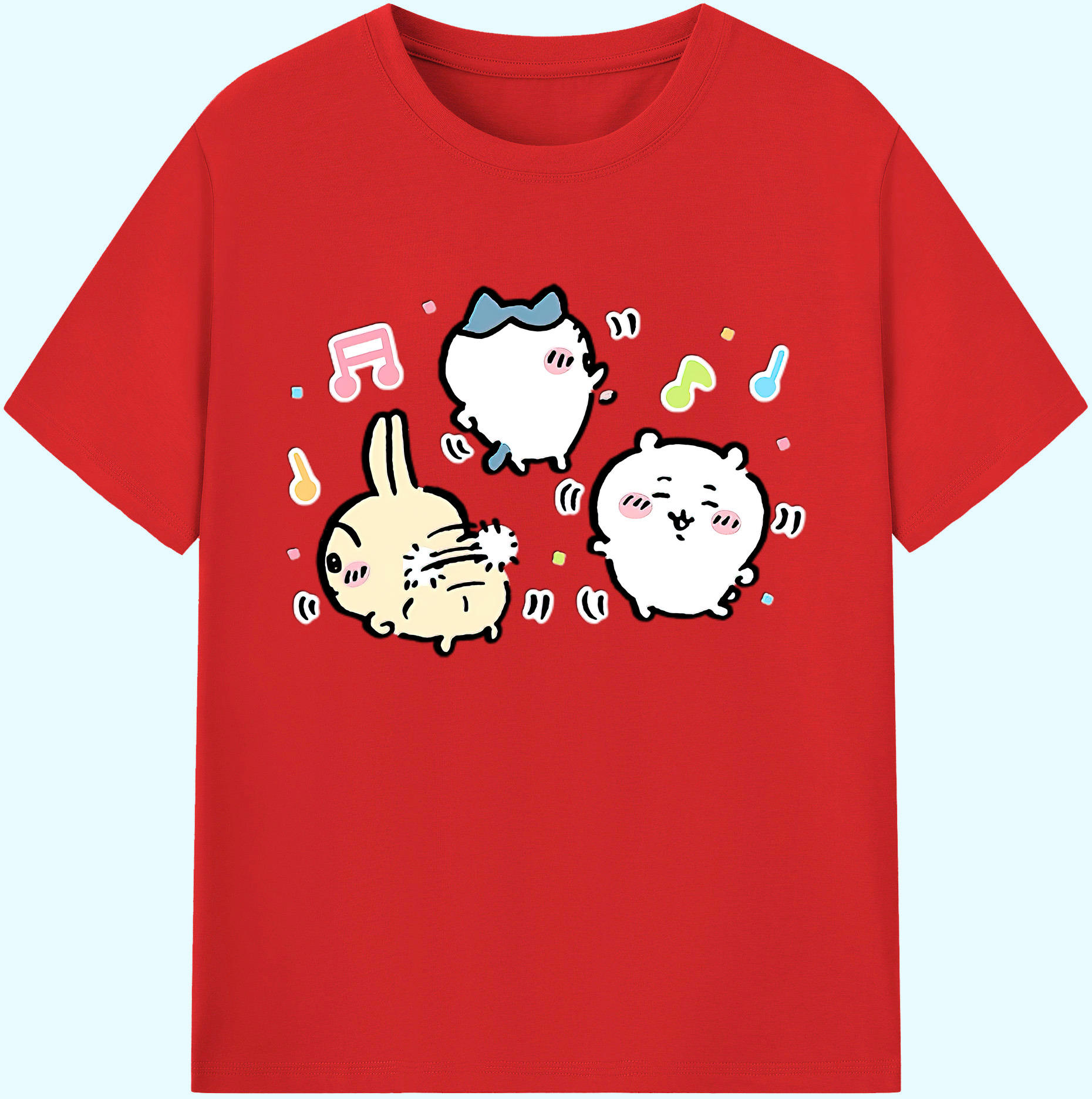 （画像用） ちいかわ うさぎ Chii-kawa usagi 綿100％ メンズ半袖Tシャツ｜肌触りやわらか＆通気性