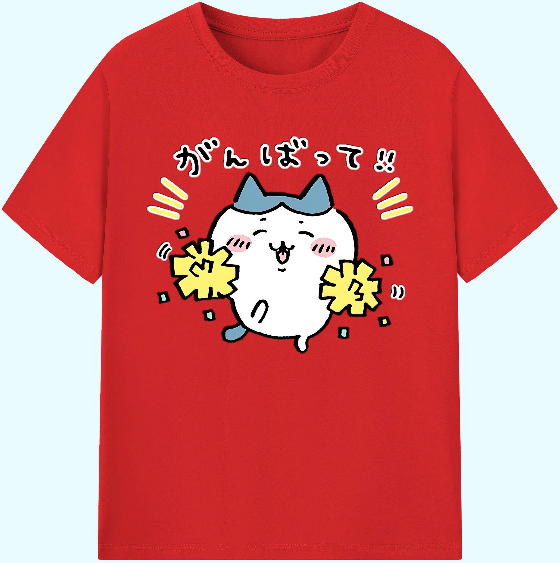（画像用） ちいかわ ハチワレ Chii-kawa hachiware 綿100％ メンズ半袖Tシャツ｜肌触りやわらか＆通気性