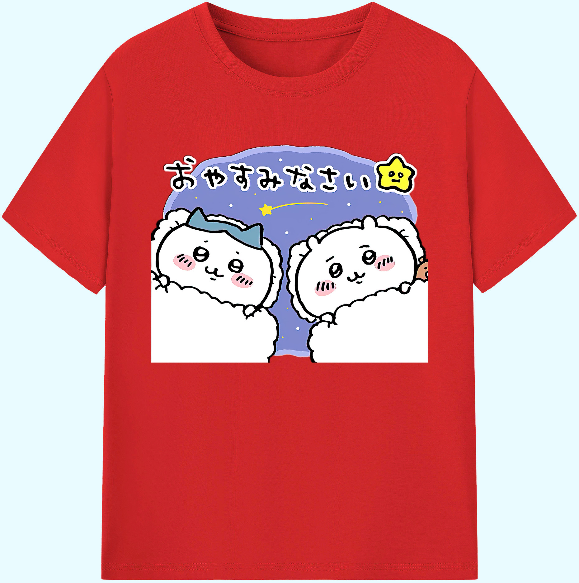（画像用） ちいかわ ハチワレ Chii-kawa hachiware 綿100％ メンズ半袖Tシャツ｜肌触りやわらか＆通気性