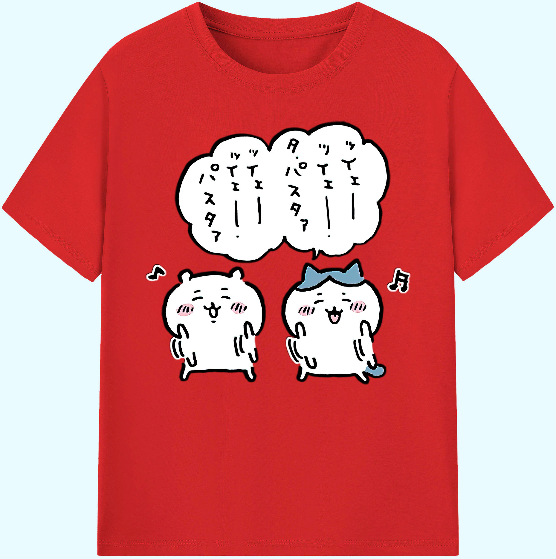 （画像用） ちいかわ ハチワレ Chii-kawa hachiware 綿100％ メンズ半袖Tシャツ｜肌触りやわらか＆通気性