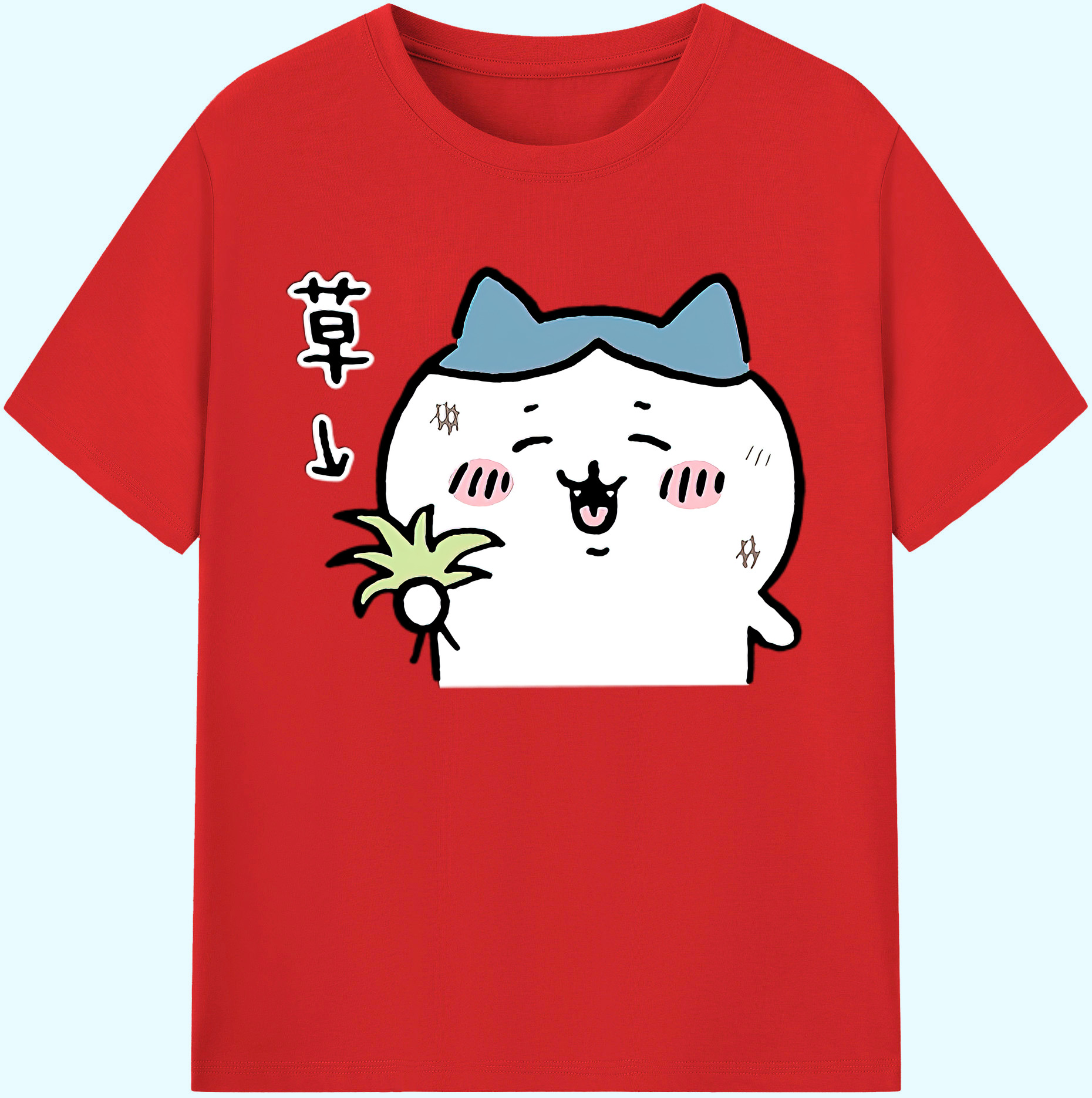 （画像用） ちいかわ ハチワレ Chii-kawa hachiware 綿100％ メンズ半袖Tシャツ｜肌触りやわらか＆通気性