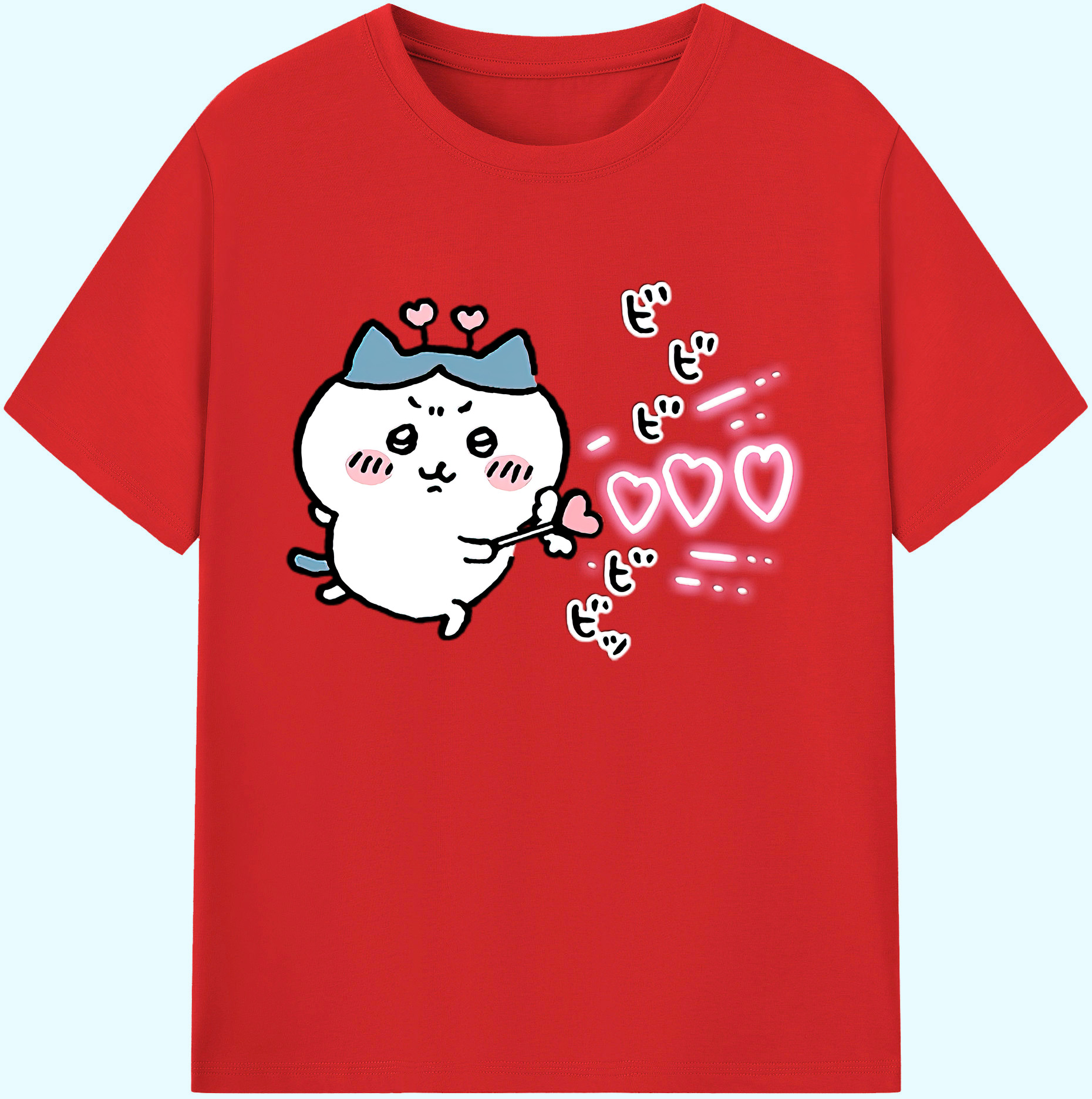 （画像用） ちいかわ ハチワレ Chii-kawa hachiware 綿100％ メンズ半袖Tシャツ｜肌触りやわらか＆通気性