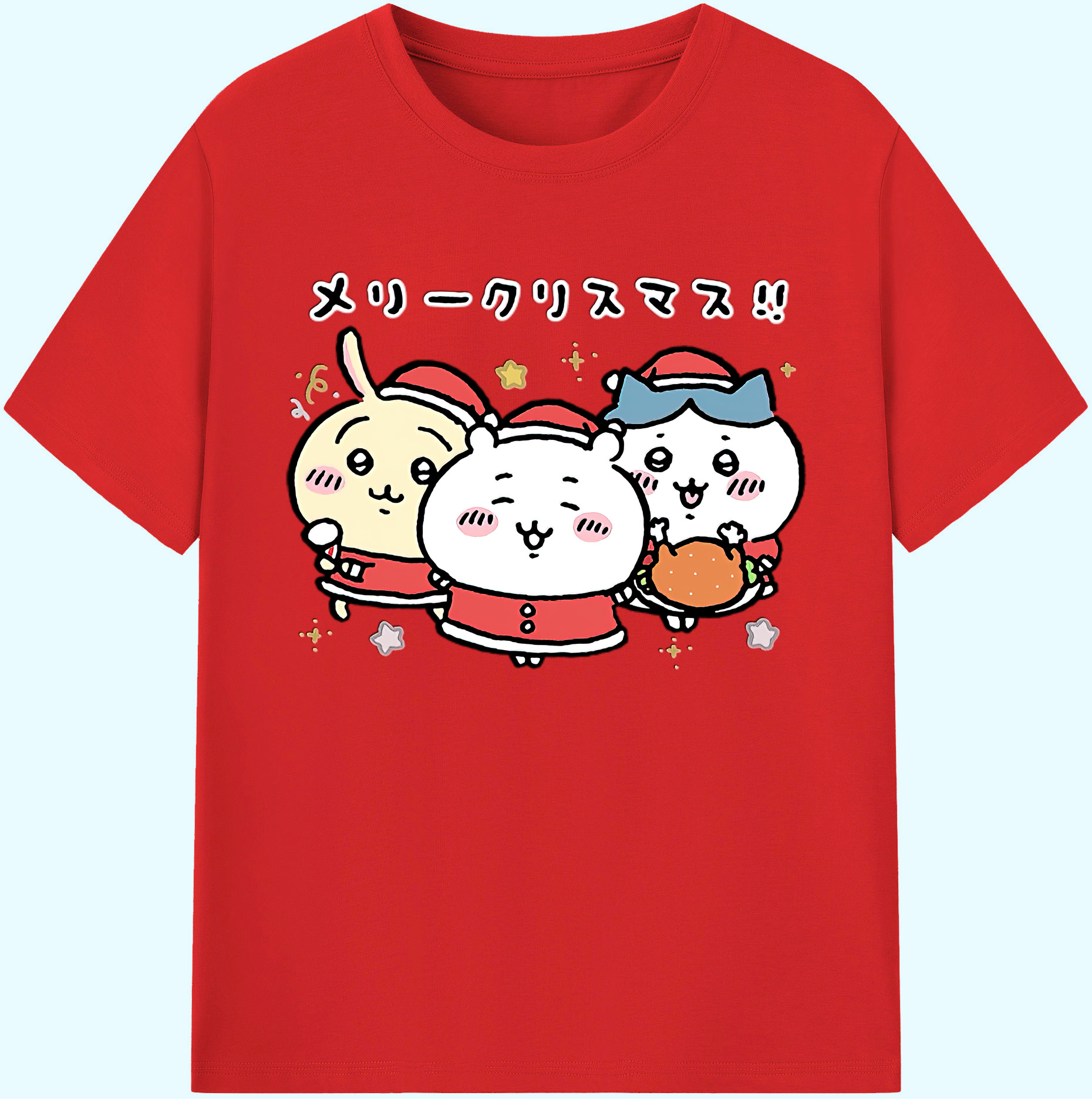 （画像用） ちいかわ ハチワレ Chii-kawa hachiware 綿100％ メンズ半袖Tシャツ｜肌触りやわらか＆通気性