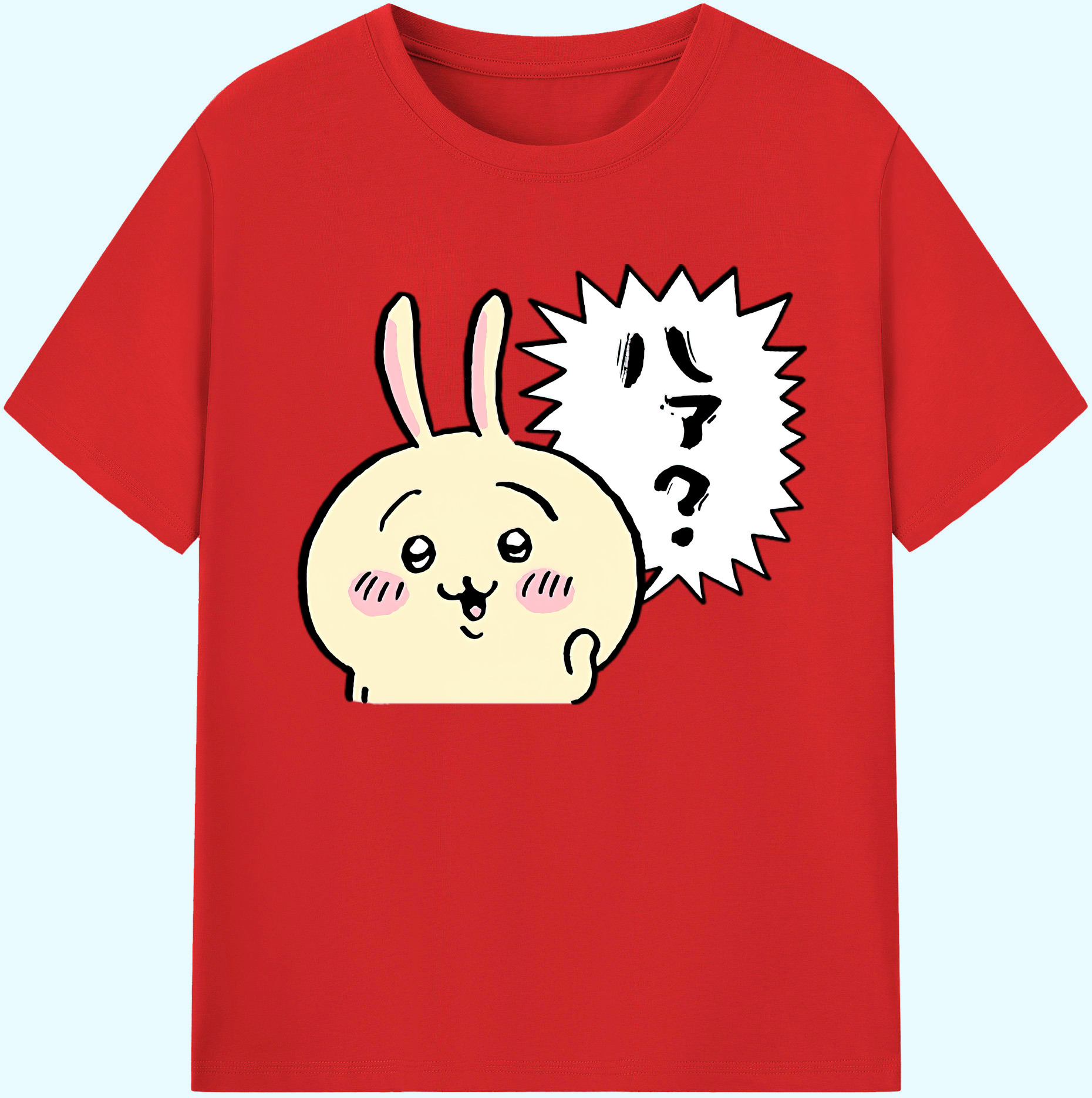 （画像用） ちいかわ うさぎ Chii-kawa usagi 綿100％ メンズ半袖Tシャツ｜肌触りやわらか＆通気性