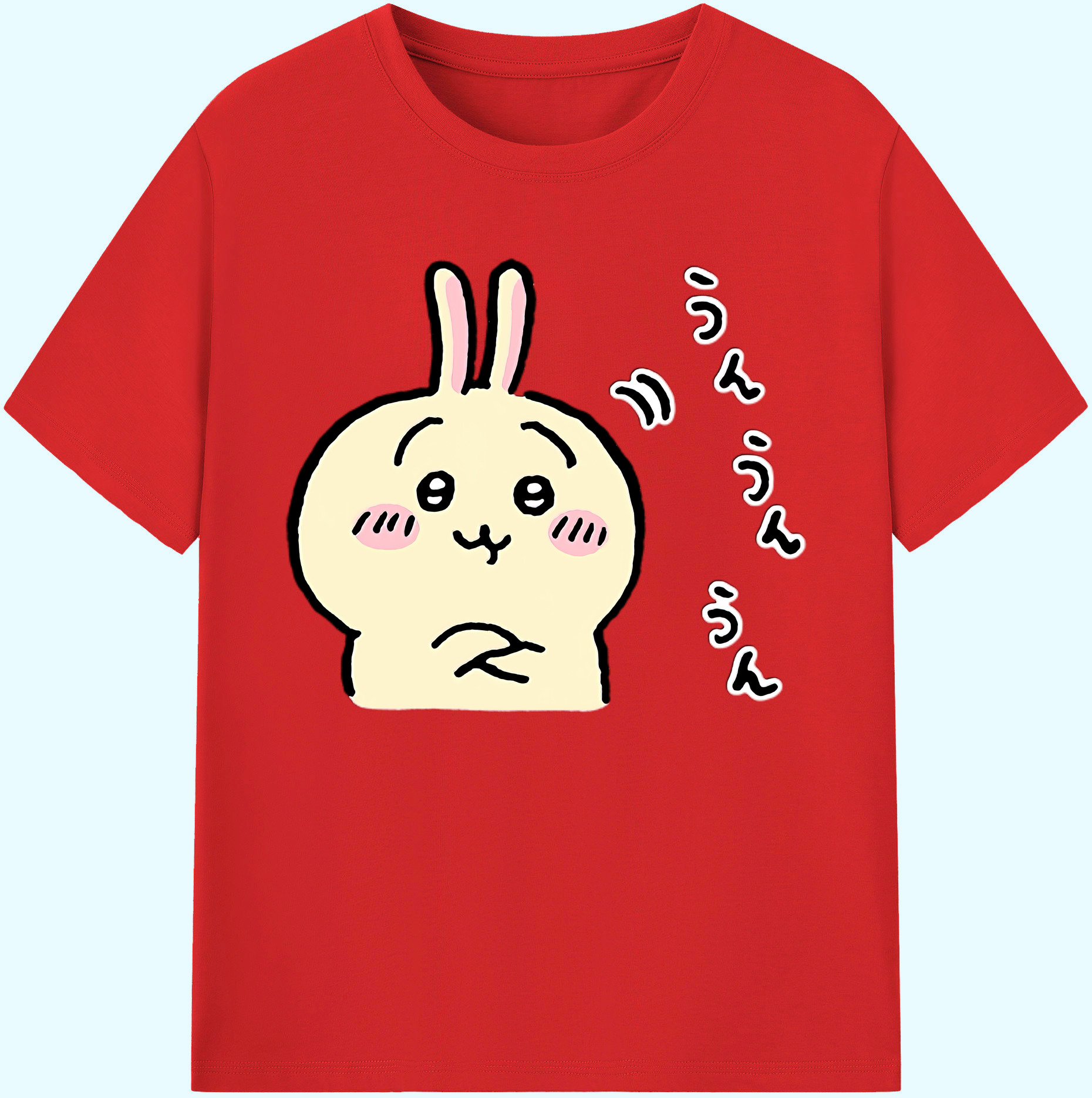 （画像用） ちいかわ うさぎ Chii-kawa usagi 綿100％ メンズ半袖Tシャツ｜肌触りやわらか＆通気性