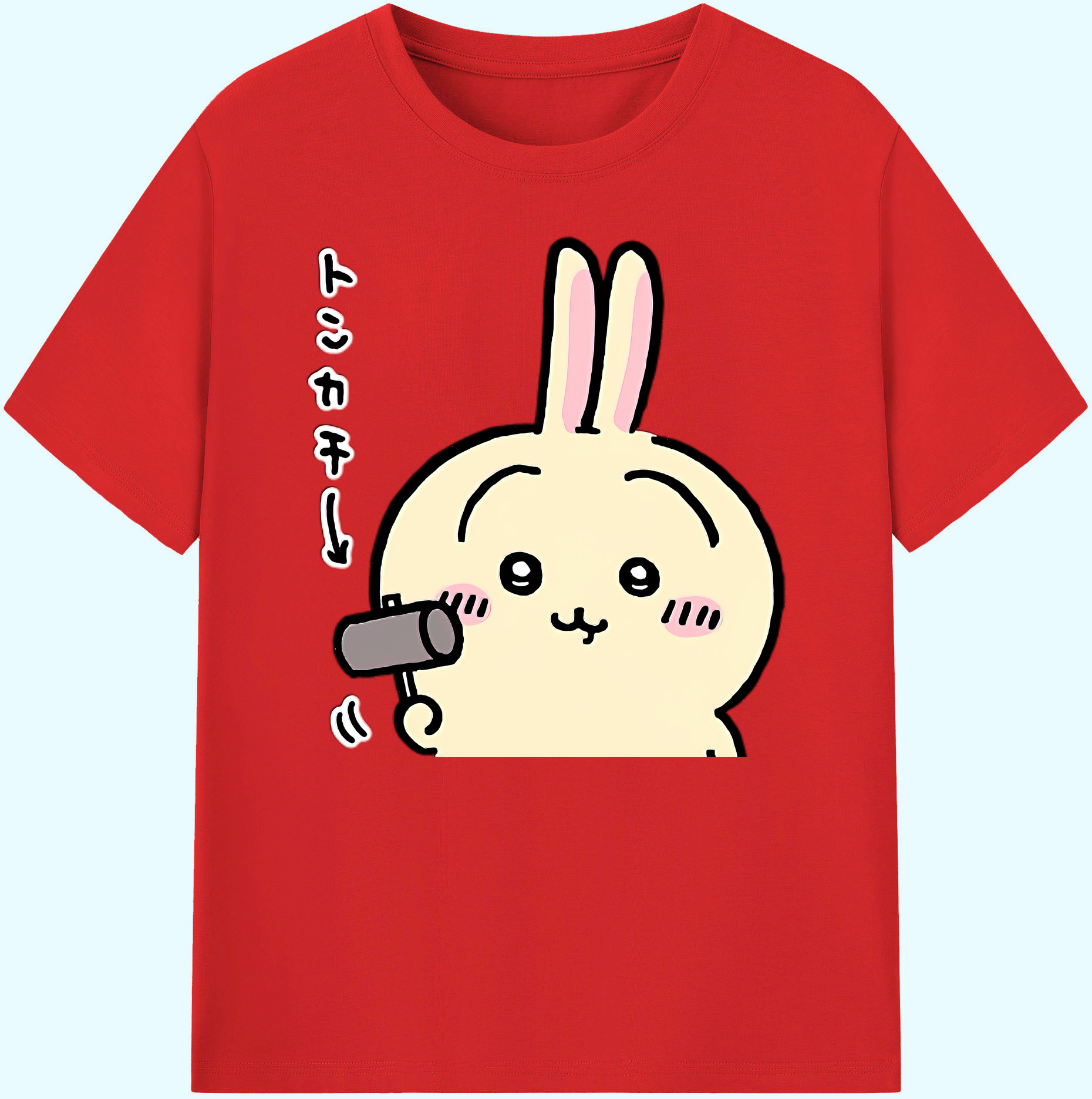 （画像用） ちいかわ うさぎ Chii-kawa usagi 綿100％ メンズ半袖Tシャツ｜肌触りやわらか＆通気性