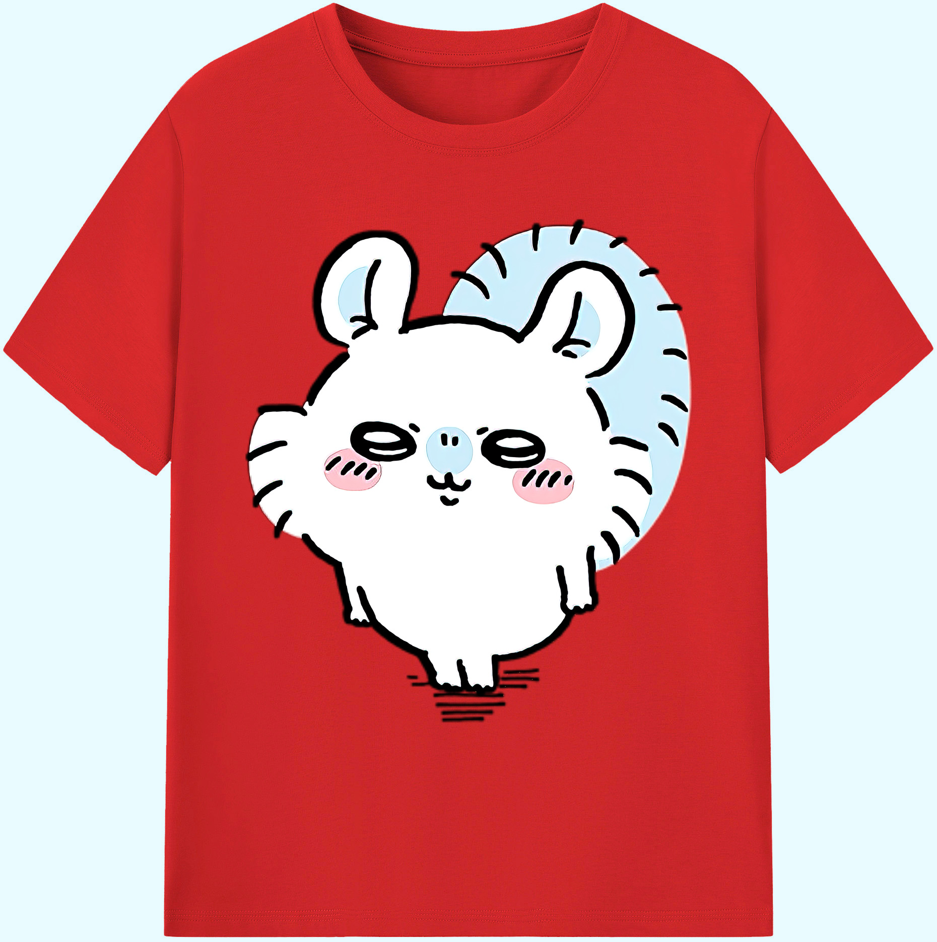 （画像用） ちいかわ モモンガ Chii-kawa Momonga 綿100％ メンズ半袖Tシャツ｜肌触りやわらか＆通気性