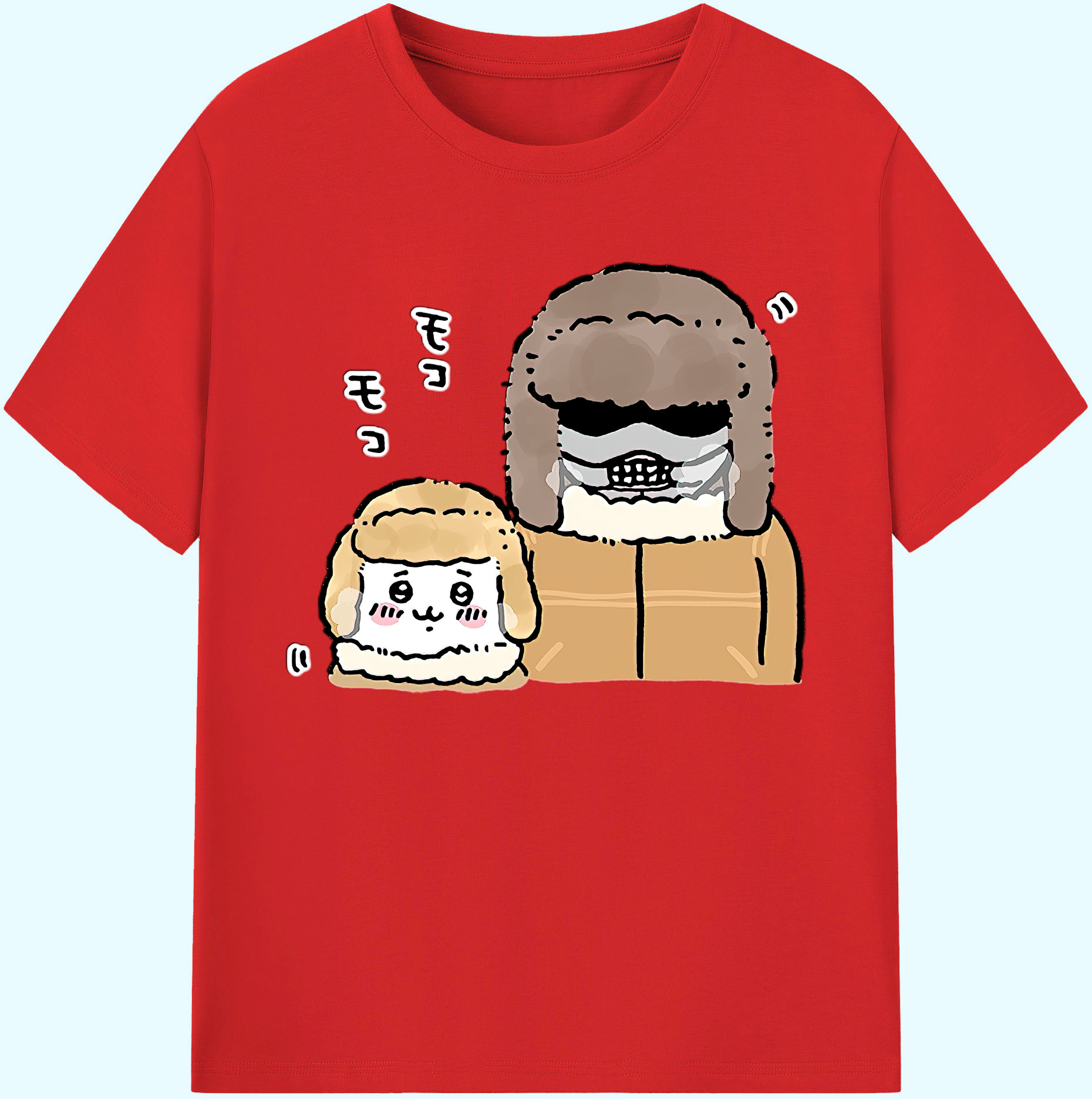 （画像用） ちいかわ 労働の鎧さん Chii-kawa Mr. Armor of Labor 綿100％ メンズ半袖Tシャツ｜肌触りやわらか＆通気性