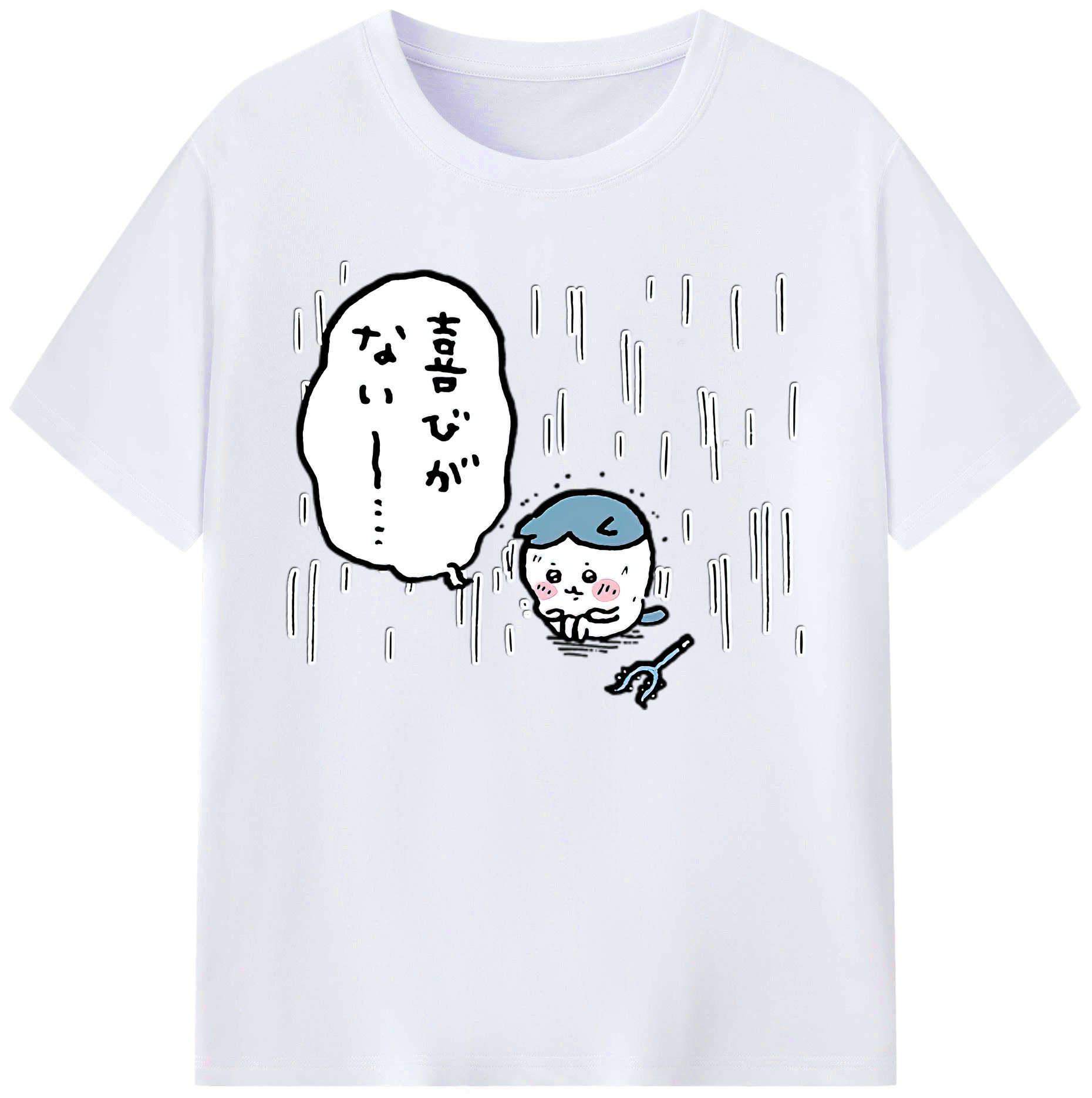 （画像用） ちいかわ ハチワレ Chii-kawa hachiware 綿100％ メンズ半袖Tシャツ｜肌触りやわらか＆通気性