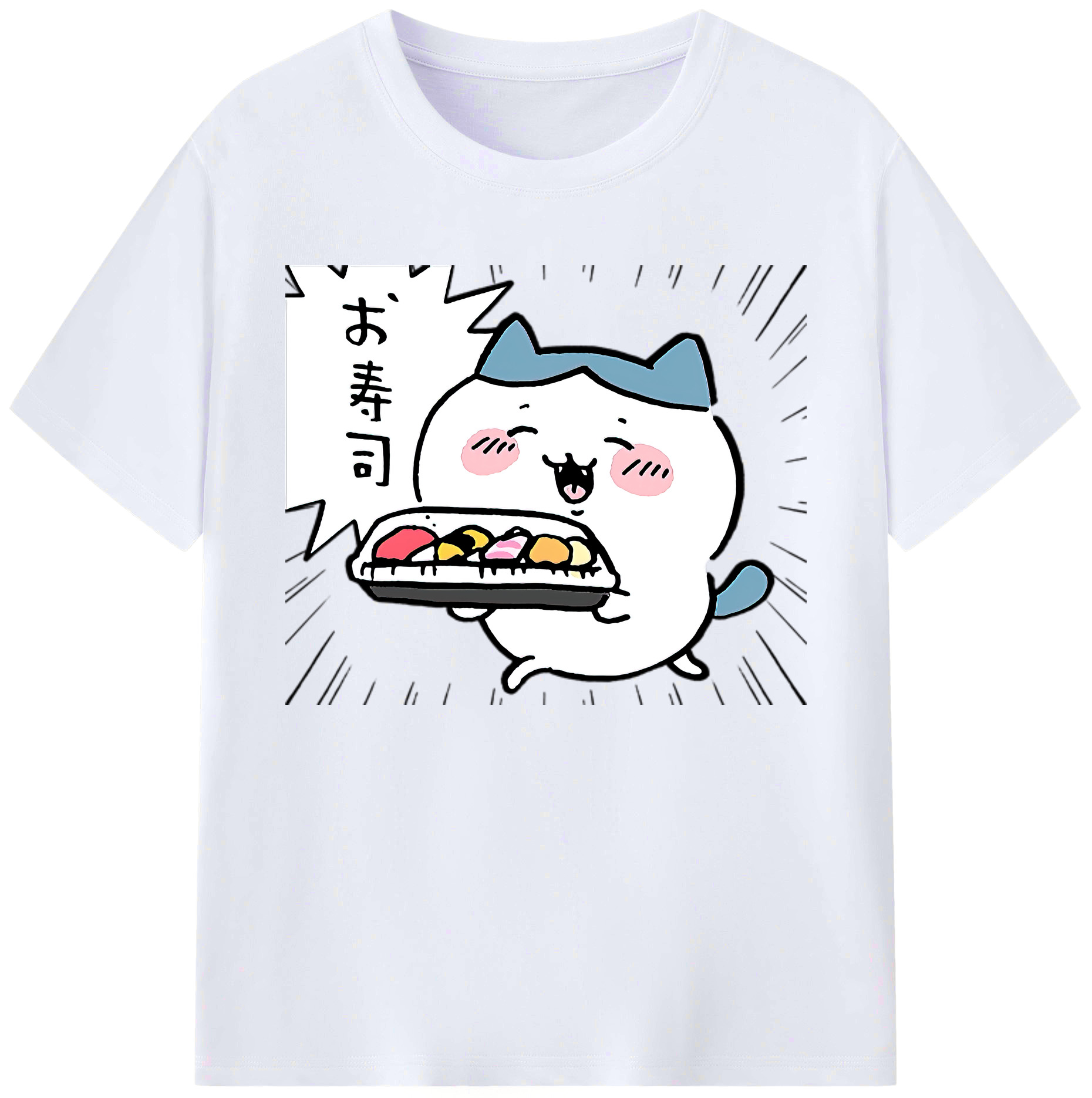 （画像用） ちいかわ ハチワレ Chii-kawa hachiware 綿100％ メンズ半袖Tシャツ｜肌触りやわらか＆通気性