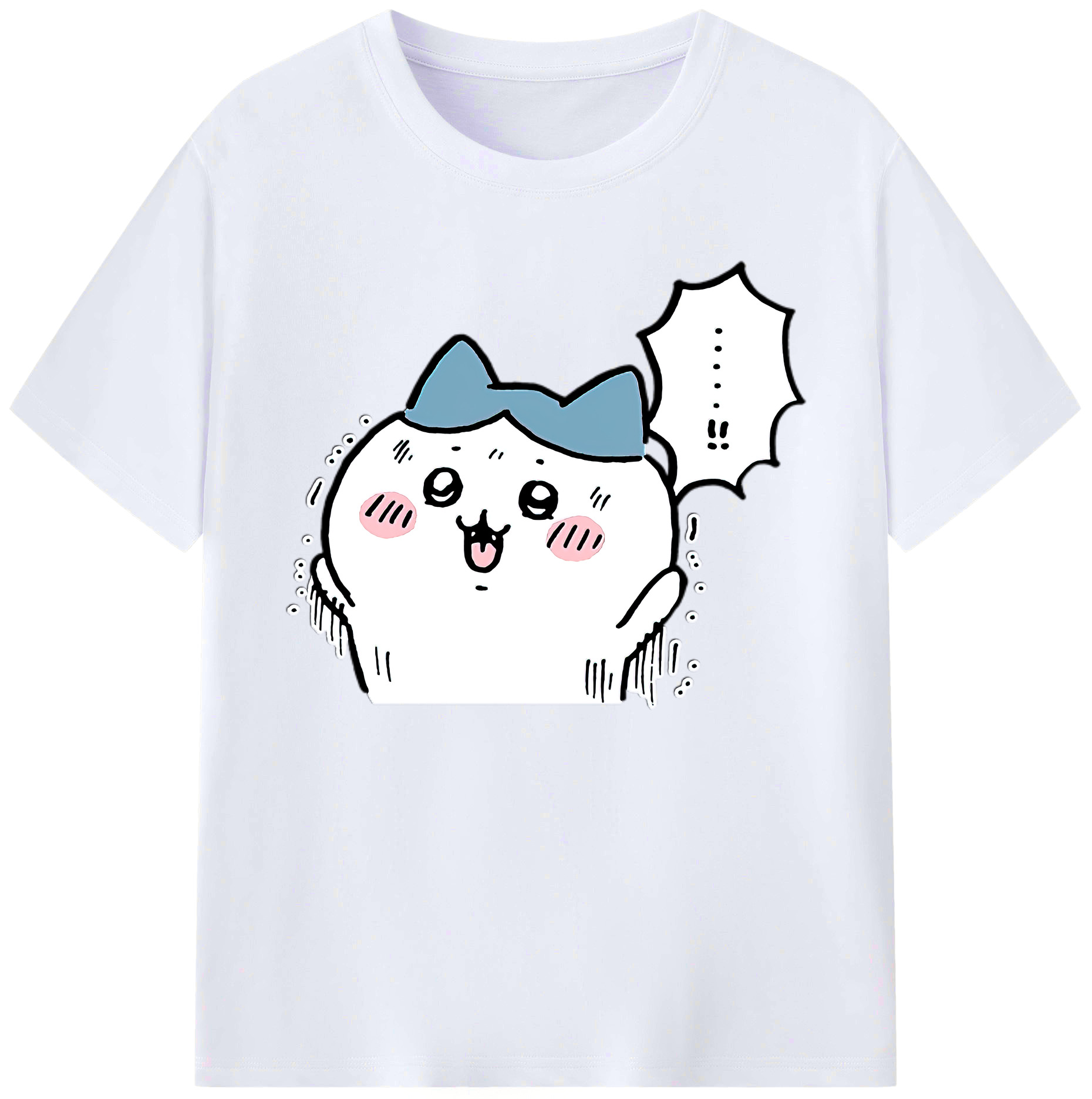 （画像用） ちいかわ ハチワレ Chii-kawa hachiware 綿100％ メンズ半袖Tシャツ｜肌触りやわらか＆通気性