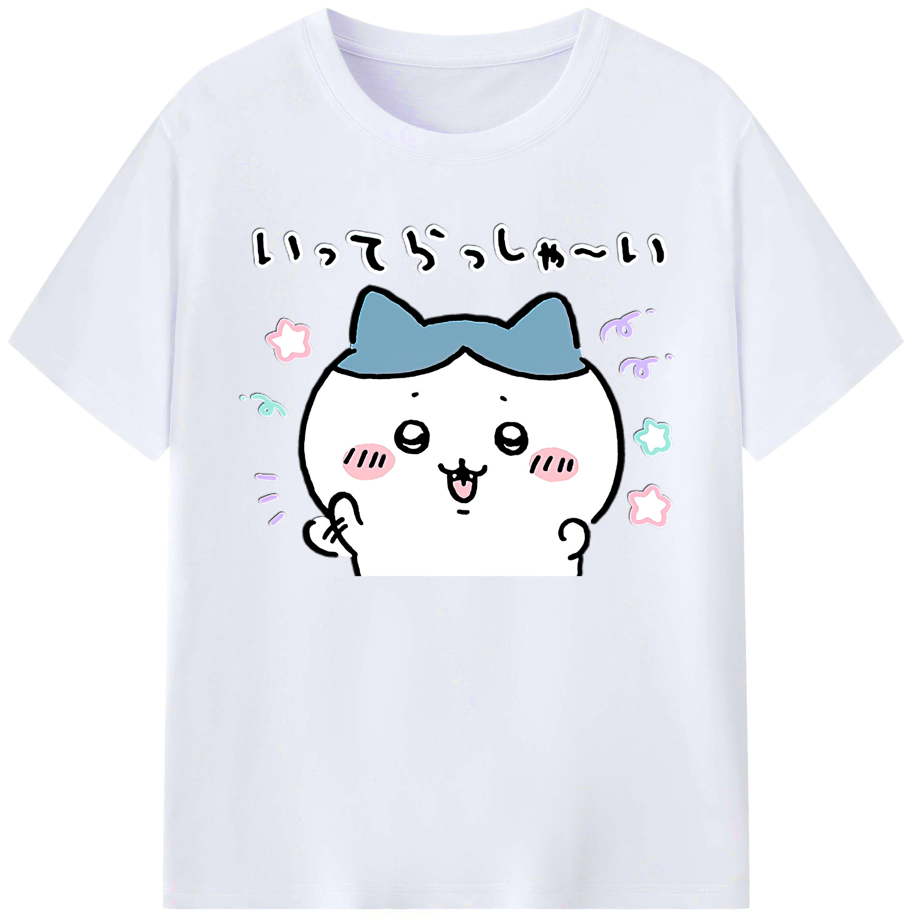 （画像用） ちいかわ ハチワレ Chii-kawa hachiware 綿100％ メンズ半袖Tシャツ｜肌触りやわらか＆通気性