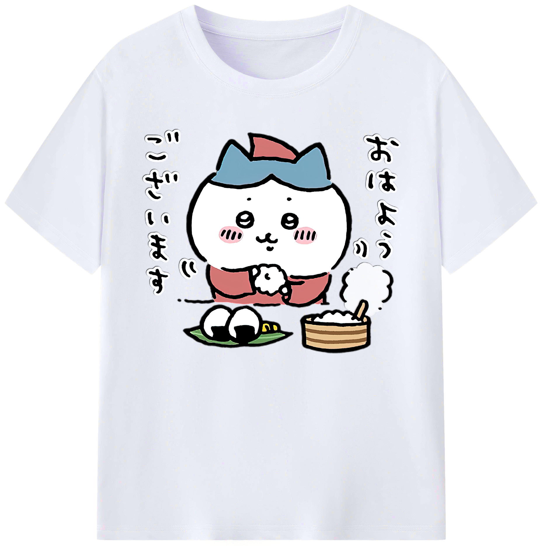 （画像用） ちいかわ ハチワレ Chii-kawa hachiware 綿100％ メンズ半袖Tシャツ｜肌触りやわらか＆通気性