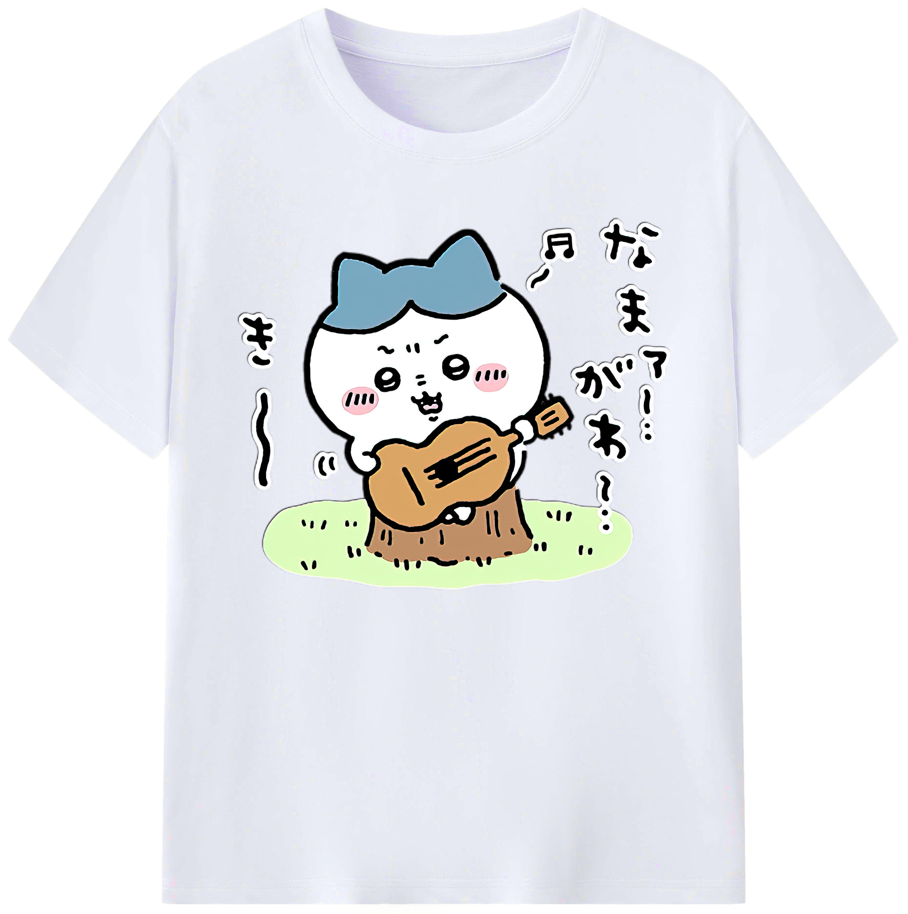（画像用） ちいかわ ハチワレ Chii-kawa hachiware 綿100％ メンズ半袖Tシャツ｜肌触りやわらか＆通気性