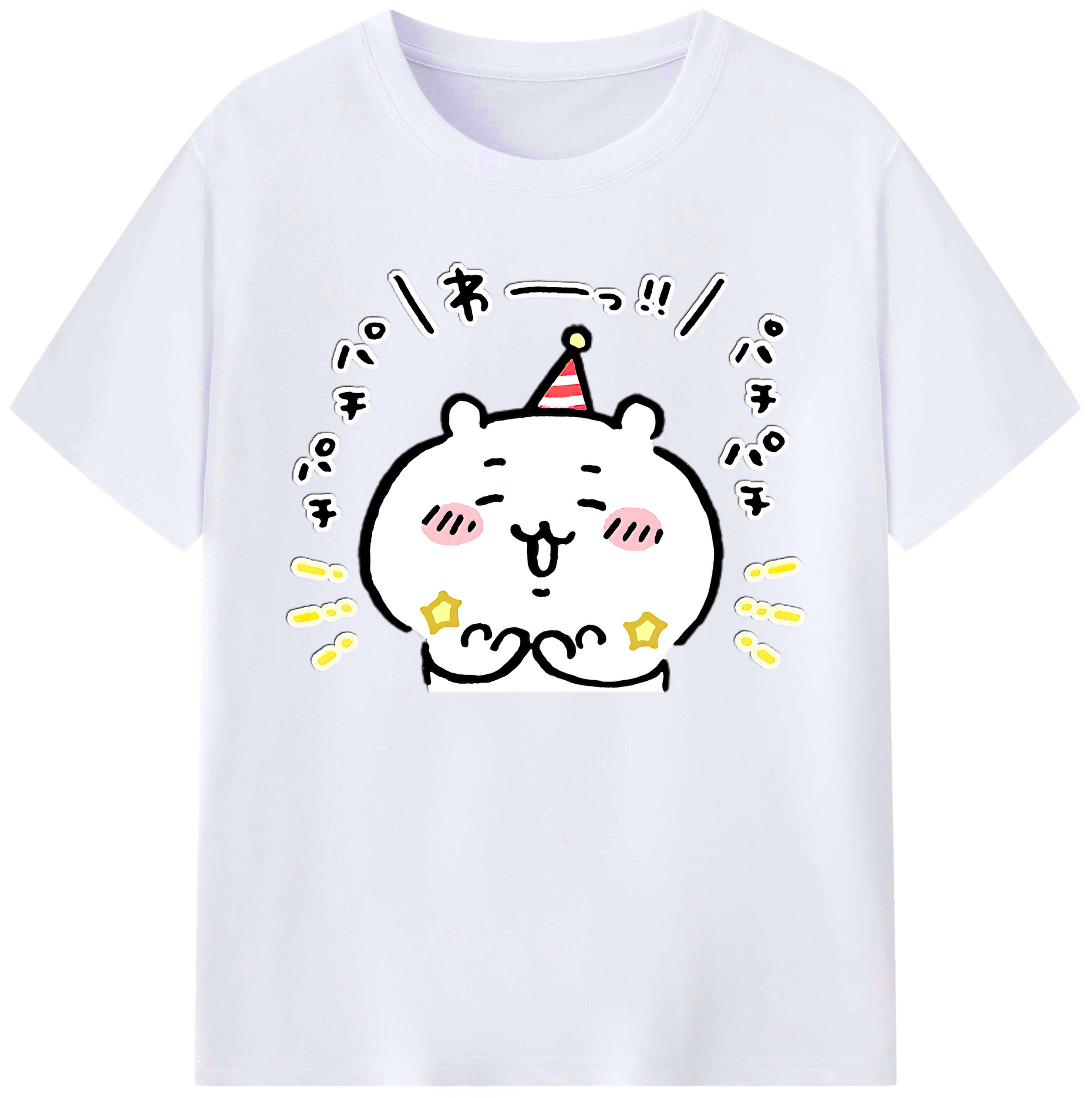 （画像用） ちいかわ ちいかわ Chii-kawa chiikawa 綿100％ メンズ半袖Tシャツ｜肌触りやわらか＆通気性