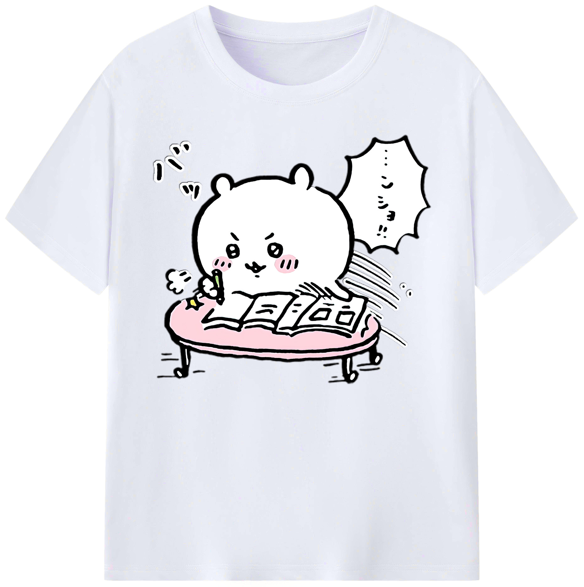 （画像用） ちいかわ ちいかわ Chii-kawa chiikawa 綿100％ メンズ半袖Tシャツ｜肌触りやわらか＆通気性