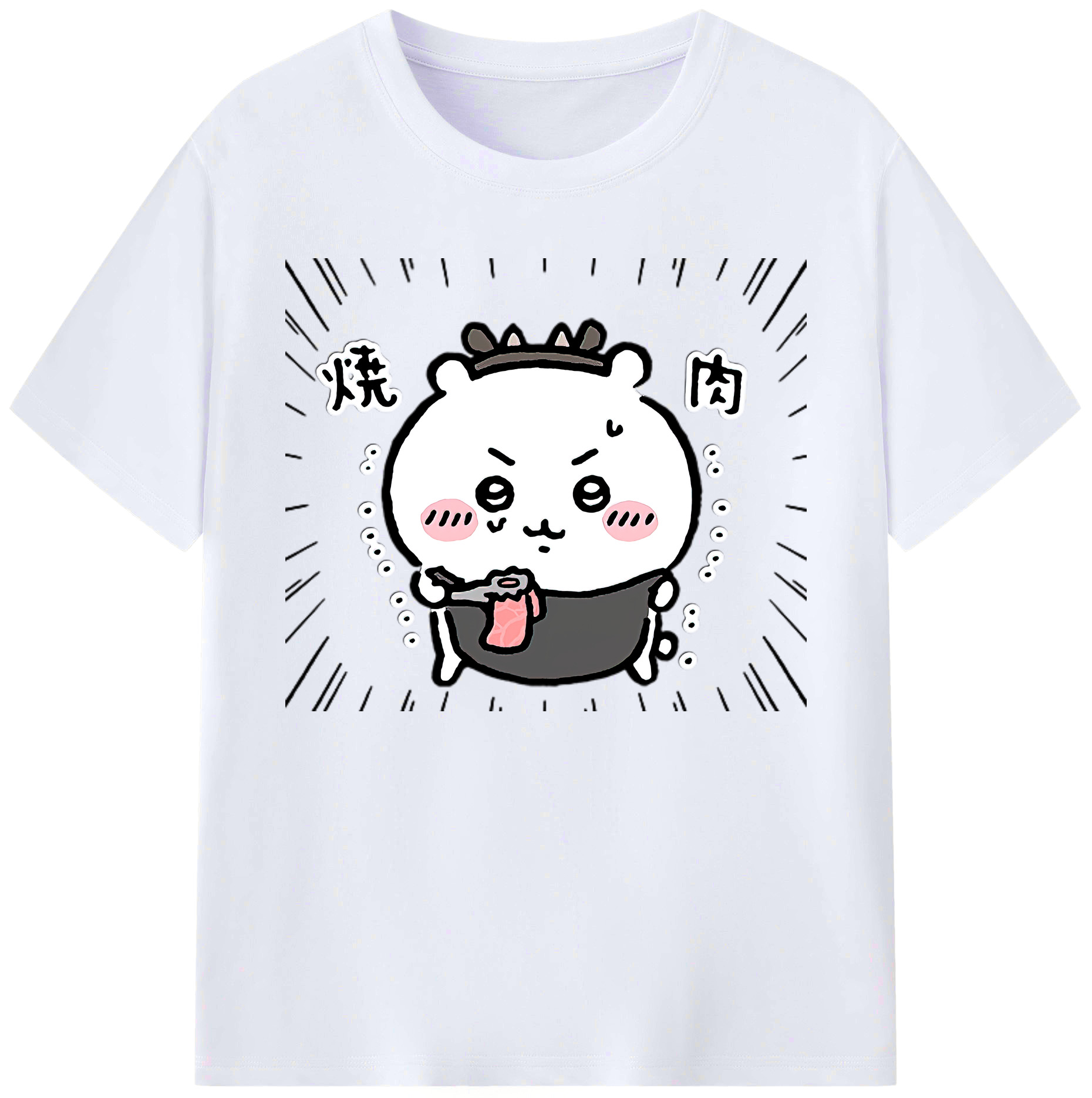 （画像用） ちいかわ ちいかわ Chii-kawa chiikawa 綿100％ メンズ半袖Tシャツ｜肌触りやわらか＆通気性