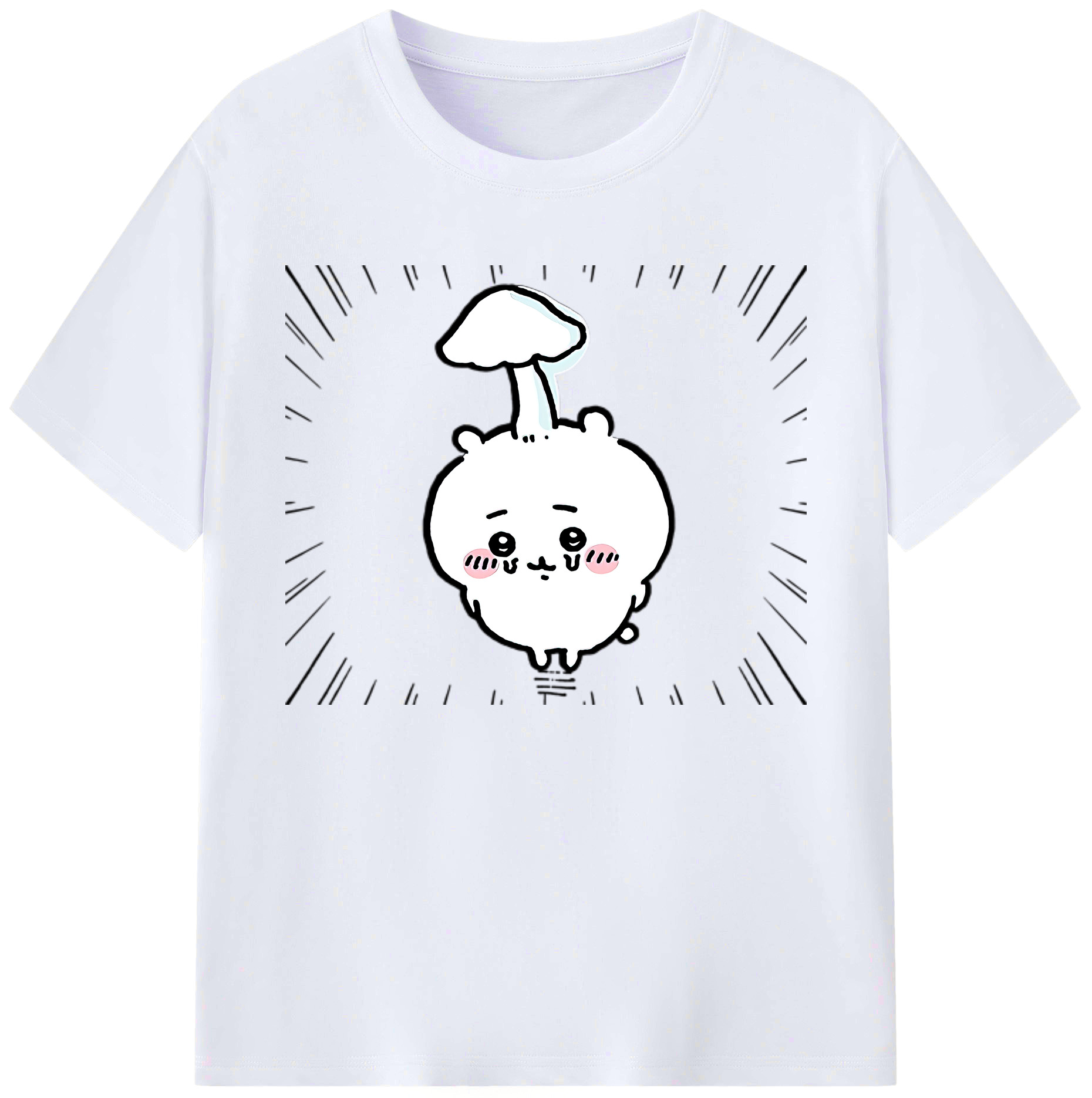 （画像用） ちいかわ ちいかわ Chii-kawa chiikawa 綿100％ メンズ半袖Tシャツ｜肌触りやわらか＆通気性