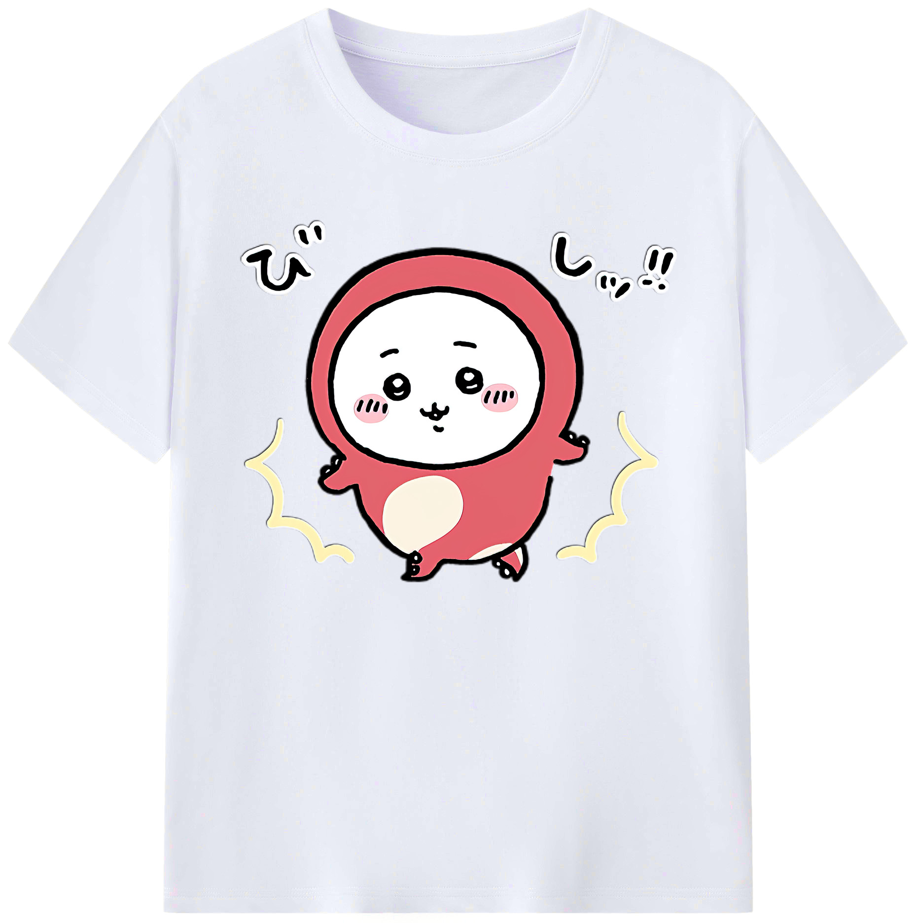 （画像用） ちいかわ ちいかわ Chii-kawa chiikawa 綿100％ メンズ半袖Tシャツ｜肌触りやわらか＆通気性