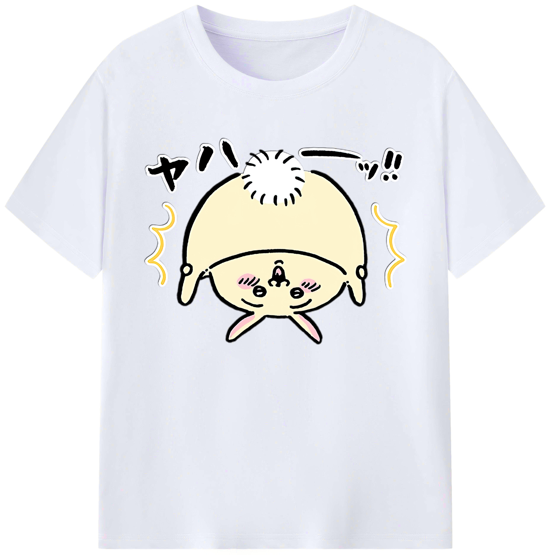 （画像用） ちいかわ うさぎ Chii-kawa usagi 綿100％ メンズ半袖Tシャツ｜肌触りやわらか＆通気性