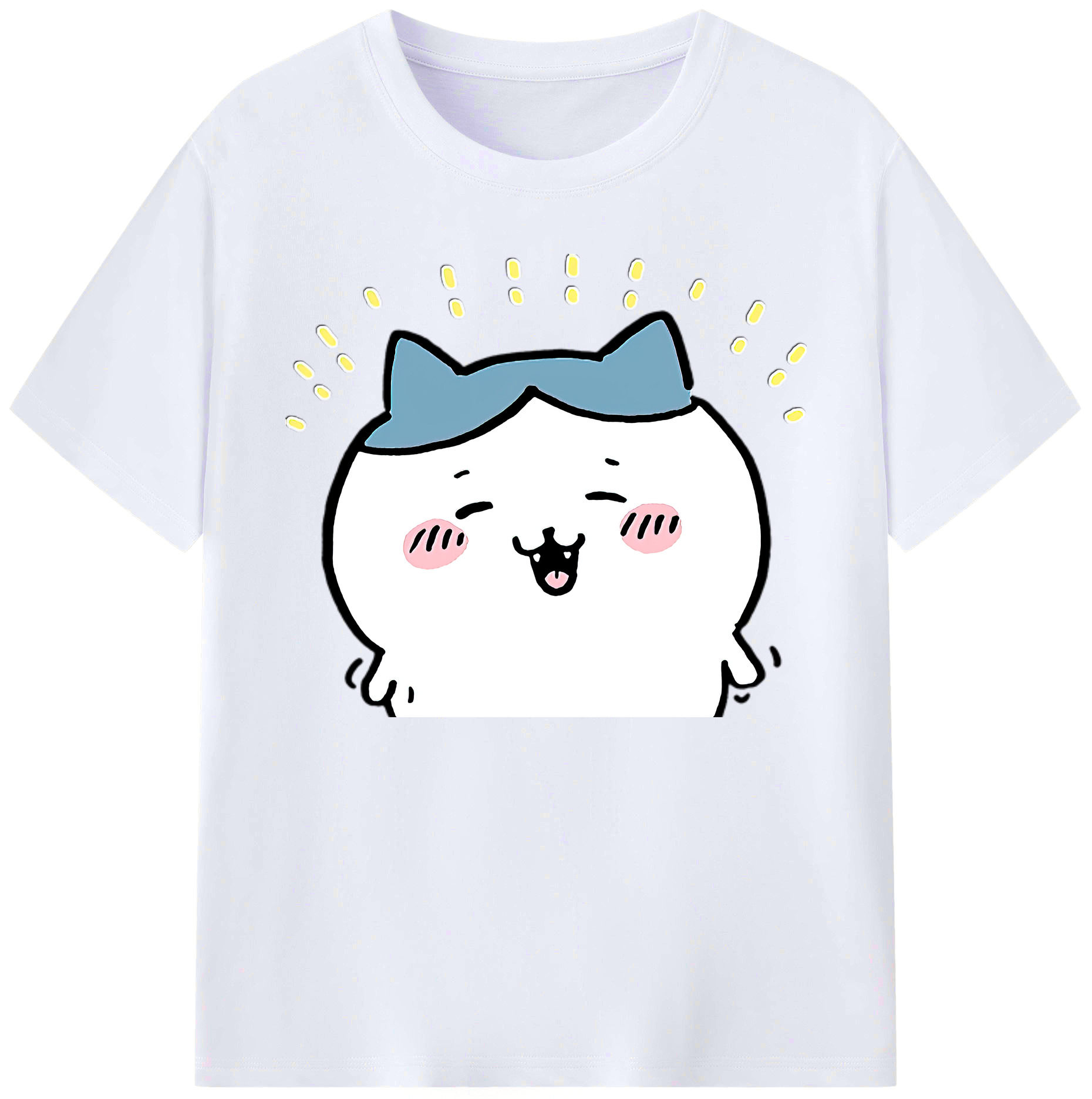 （画像用） ちいかわ ハチワレ Chii-kawa hachiware 綿100％ メンズ半袖Tシャツ｜肌触りやわらか＆通気性