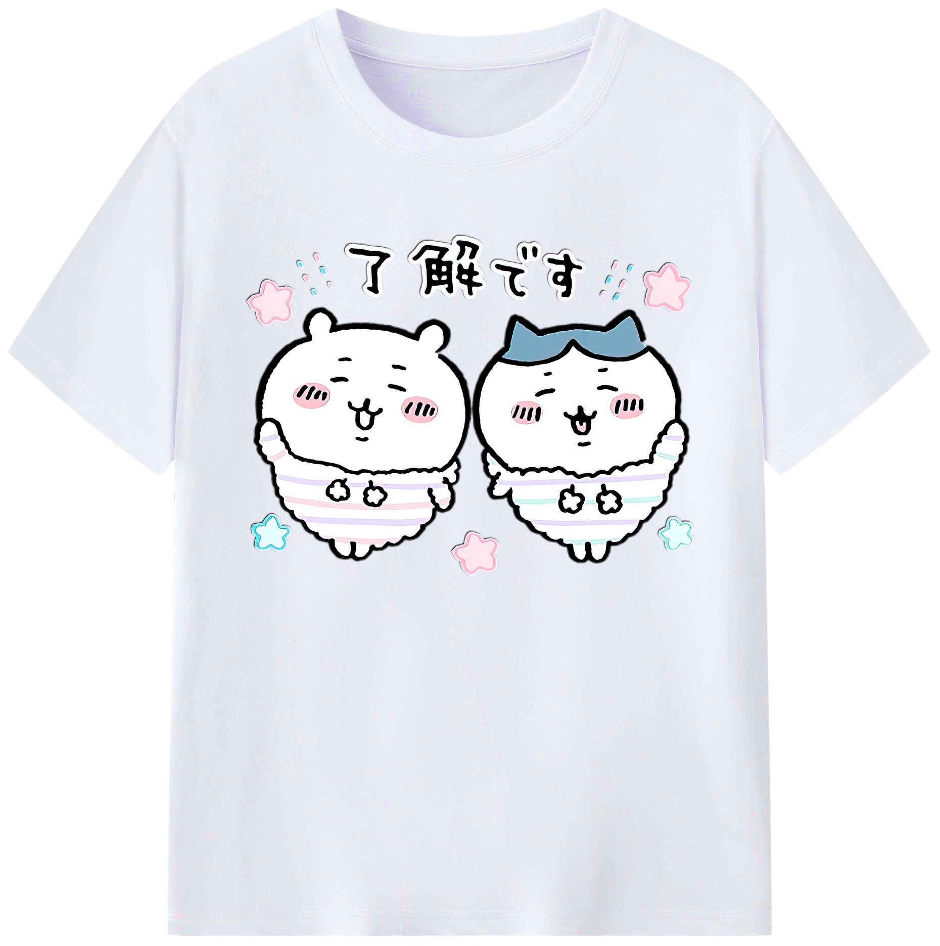 （画像用） ちいかわ ハチワレ Chii-kawa hachiware 綿100％ メンズ半袖Tシャツ｜肌触りやわらか＆通気性