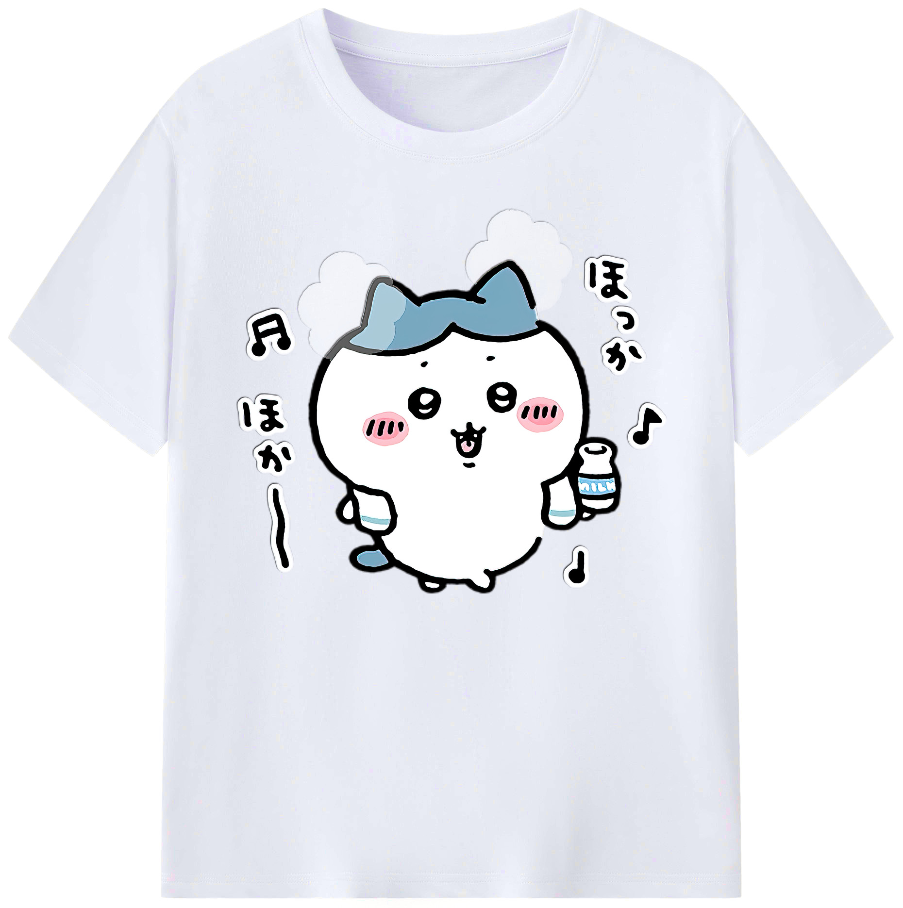 （画像用） ちいかわ ハチワレ Chii-kawa hachiware 綿100％ メンズ半袖Tシャツ｜肌触りやわらか＆通気性