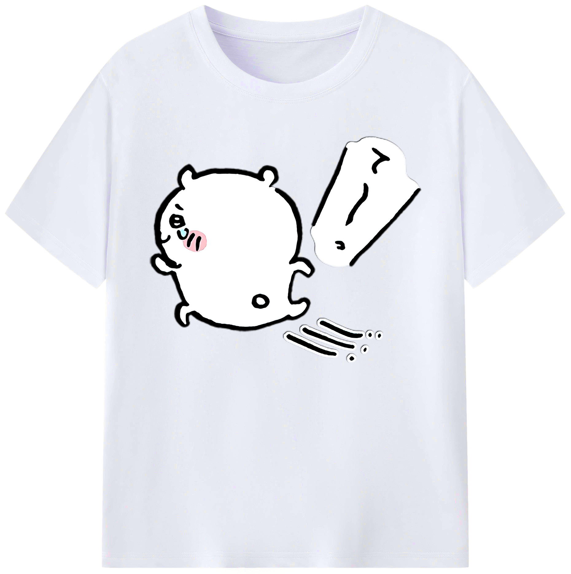 （画像用） ちいかわ ちいかわ Chii-kawa chiikawa 綿100％ メンズ半袖Tシャツ｜肌触りやわらか＆通気性