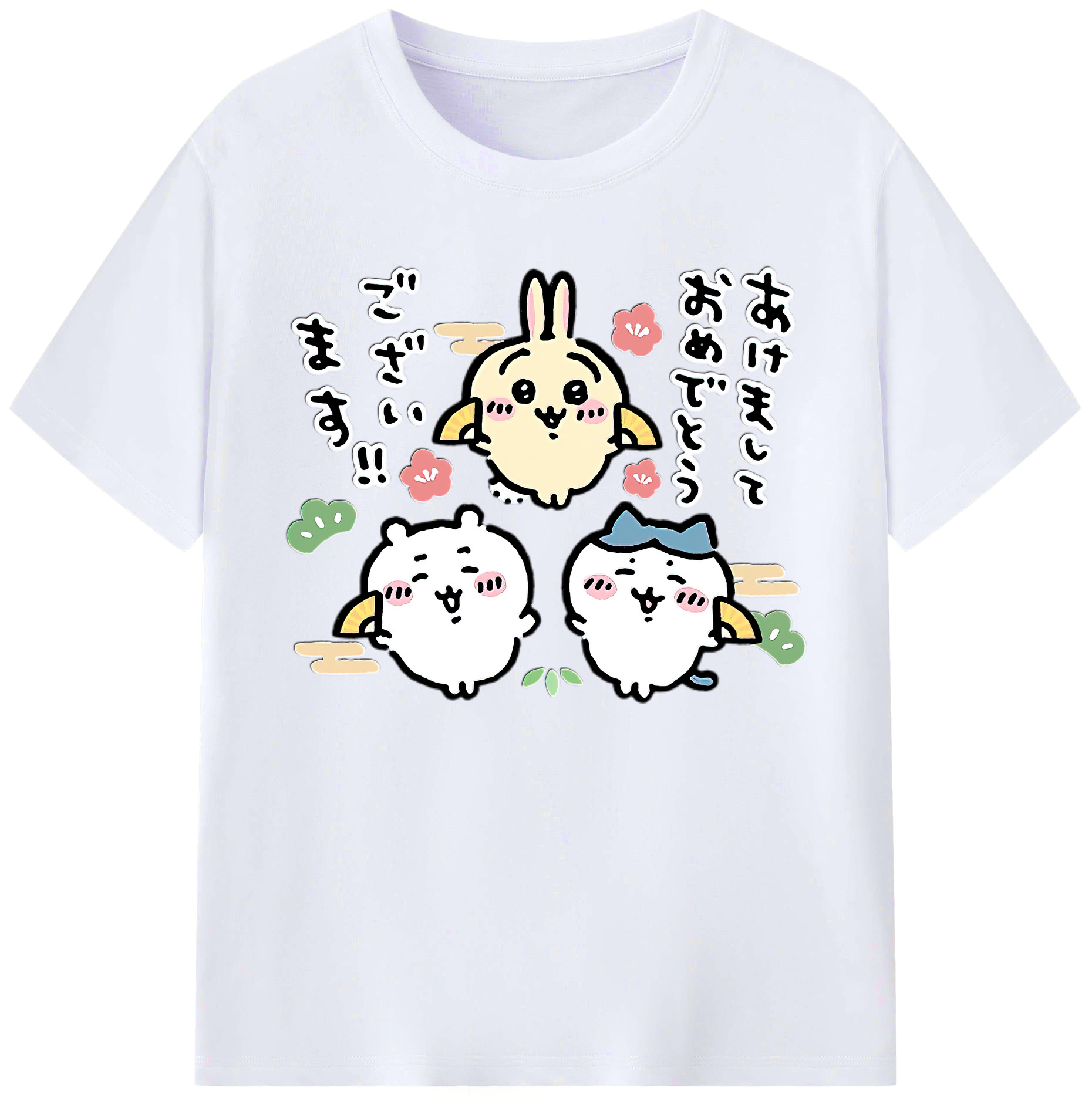 （画像用） ちいかわ ちいかわ Chii-kawa chiikawa 綿100％ メンズ半袖Tシャツ｜肌触りやわらか＆通気性