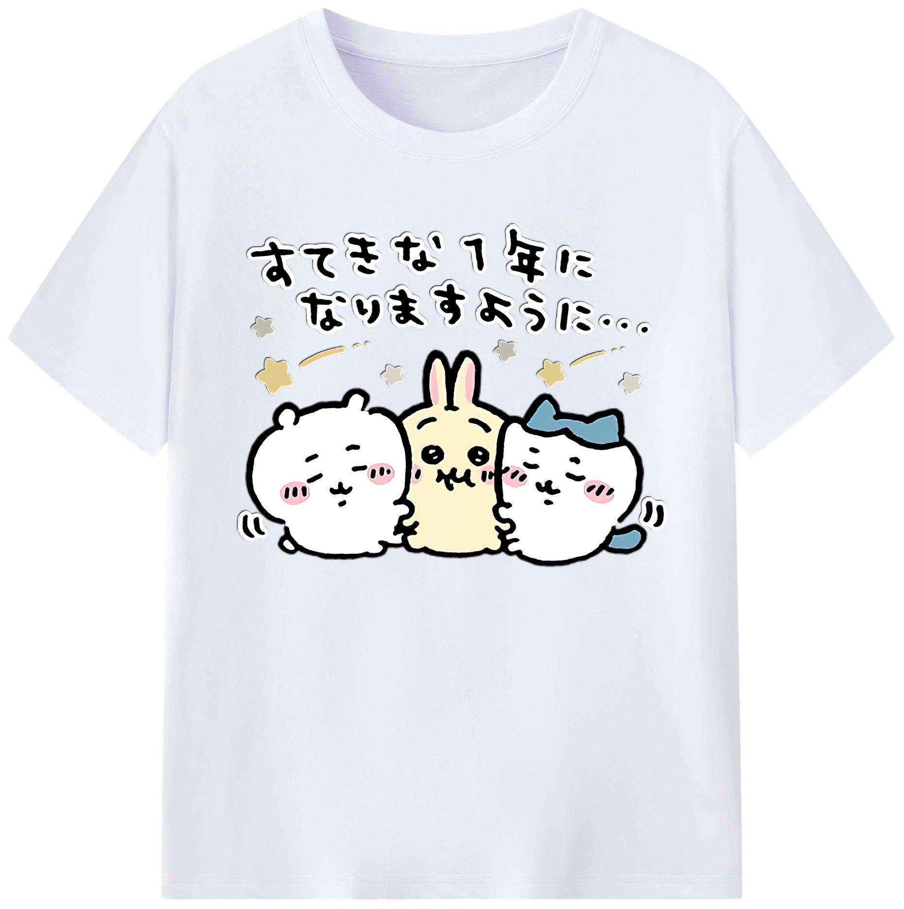 （画像用） ちいかわ ちいかわ Chii-kawa chiikawa 綿100％ メンズ半袖Tシャツ｜肌触りやわらか＆通気性