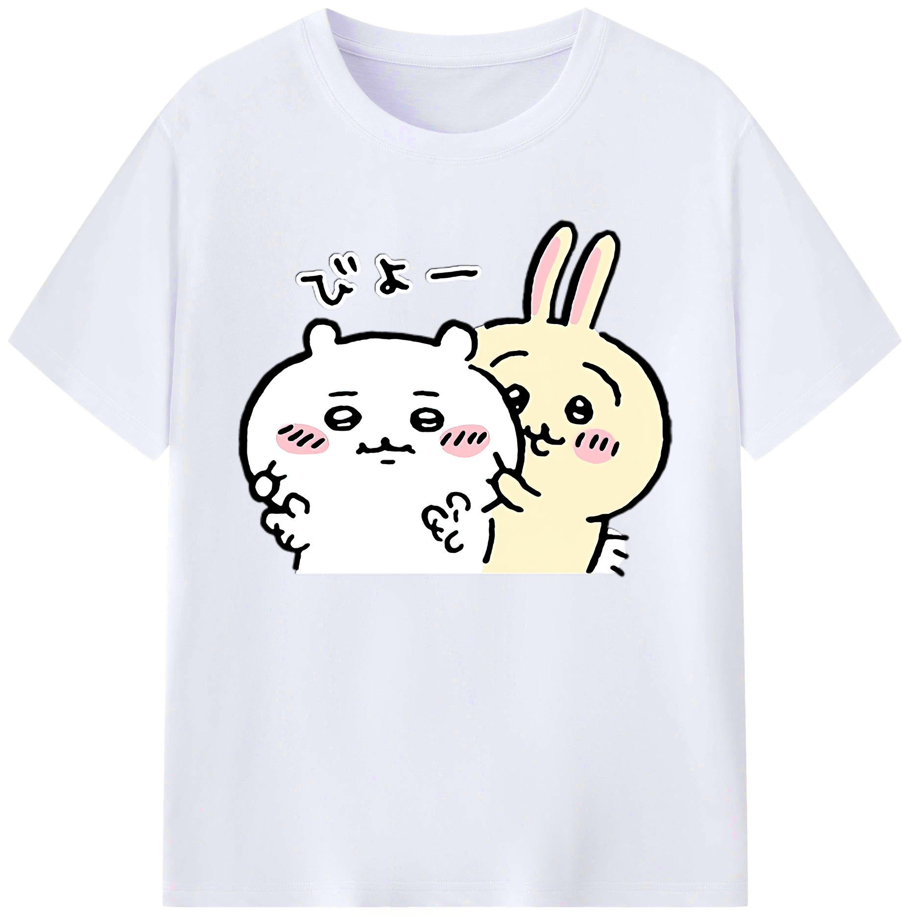 （画像用） ちいかわ うさぎ Chii-kawa usagi 綿100％ メンズ半袖Tシャツ｜肌触りやわらか＆通気性