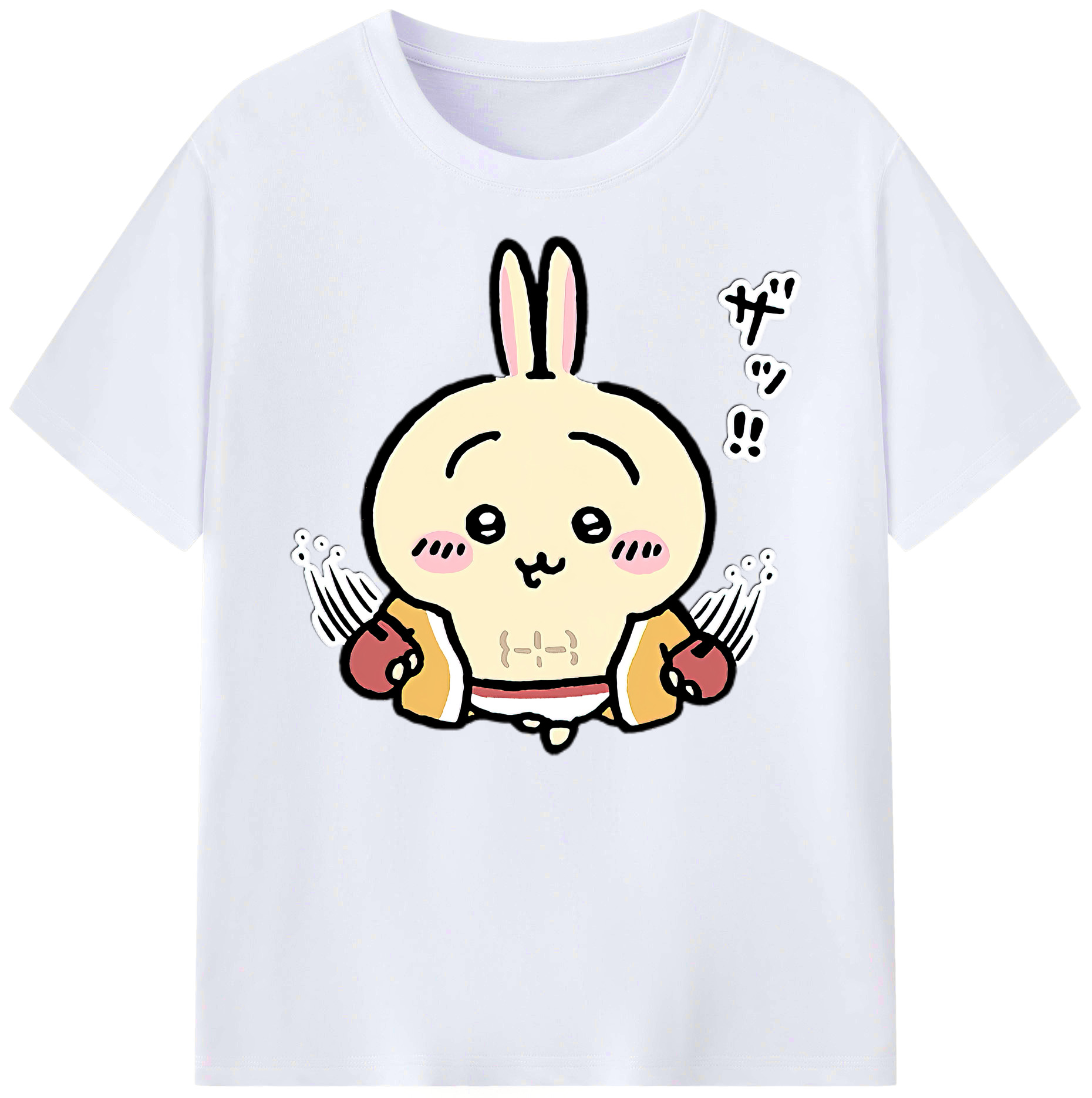 （画像用） ちいかわ うさぎ Chii-kawa usagi 綿100％ メンズ半袖Tシャツ｜肌触りやわらか＆通気性