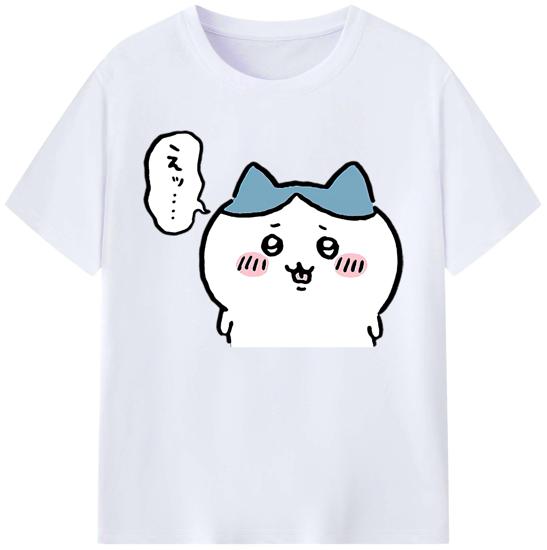 （画像用） ちいかわ ハチワレ Chii-kawa hachiware 綿100％ メンズ半袖Tシャツ｜肌触りやわらか＆通気性