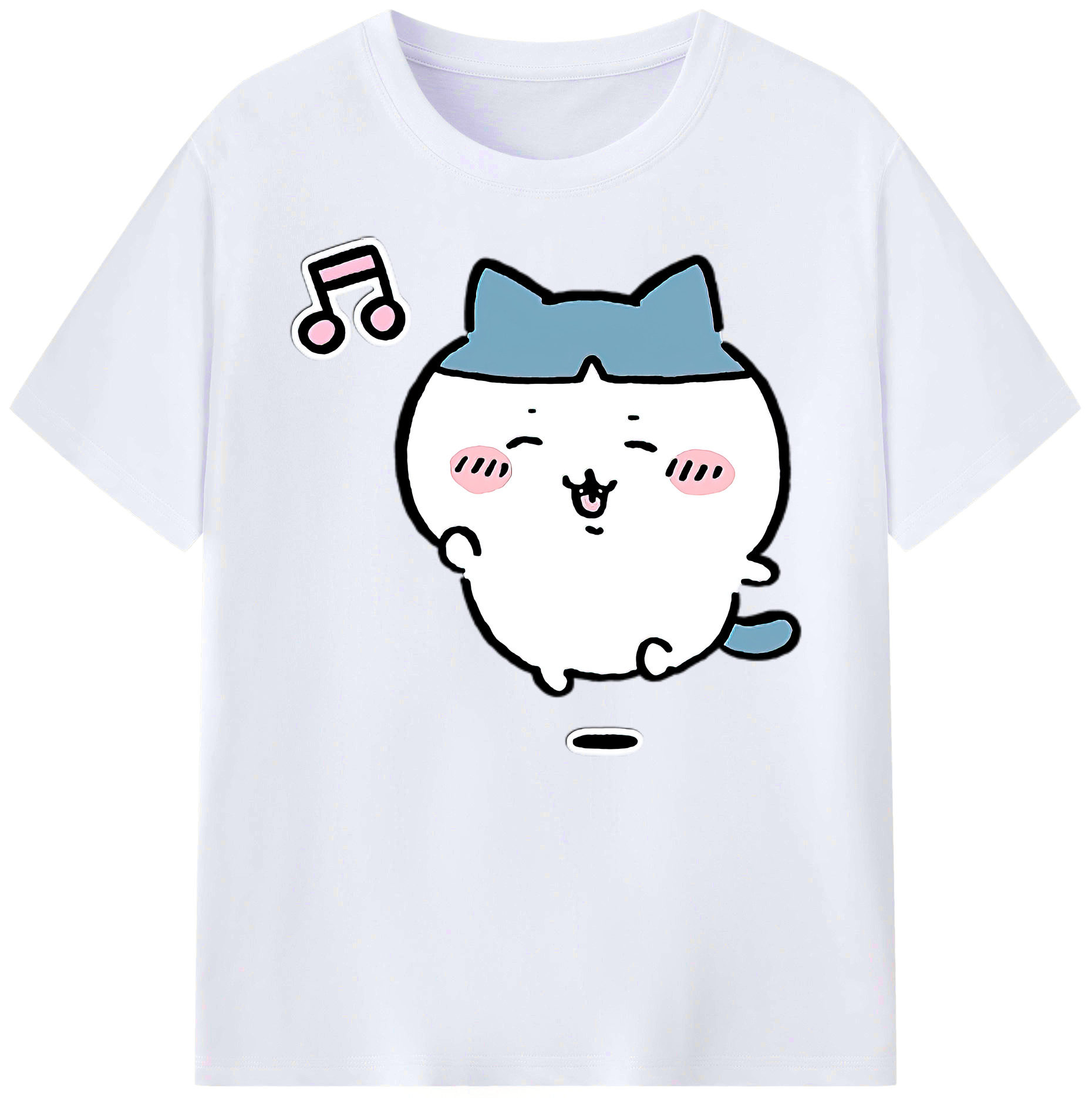 （画像用） ちいかわ ハチワレ Chii-kawa hachiware 綿100％ メンズ半袖Tシャツ｜肌触りやわらか＆通気性