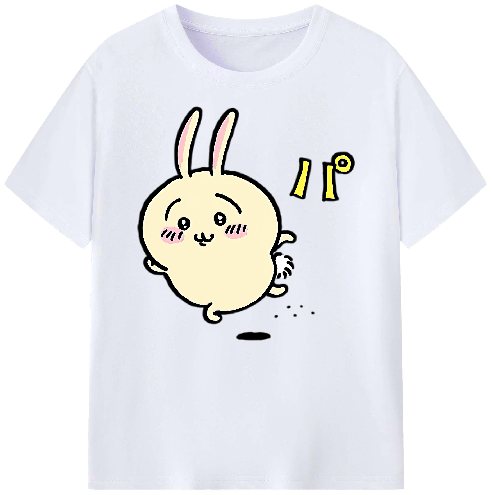 （画像用） ちいかわ うさぎ Chii-kawa usagi 綿100％ メンズ半袖Tシャツ｜肌触りやわらか＆通気性