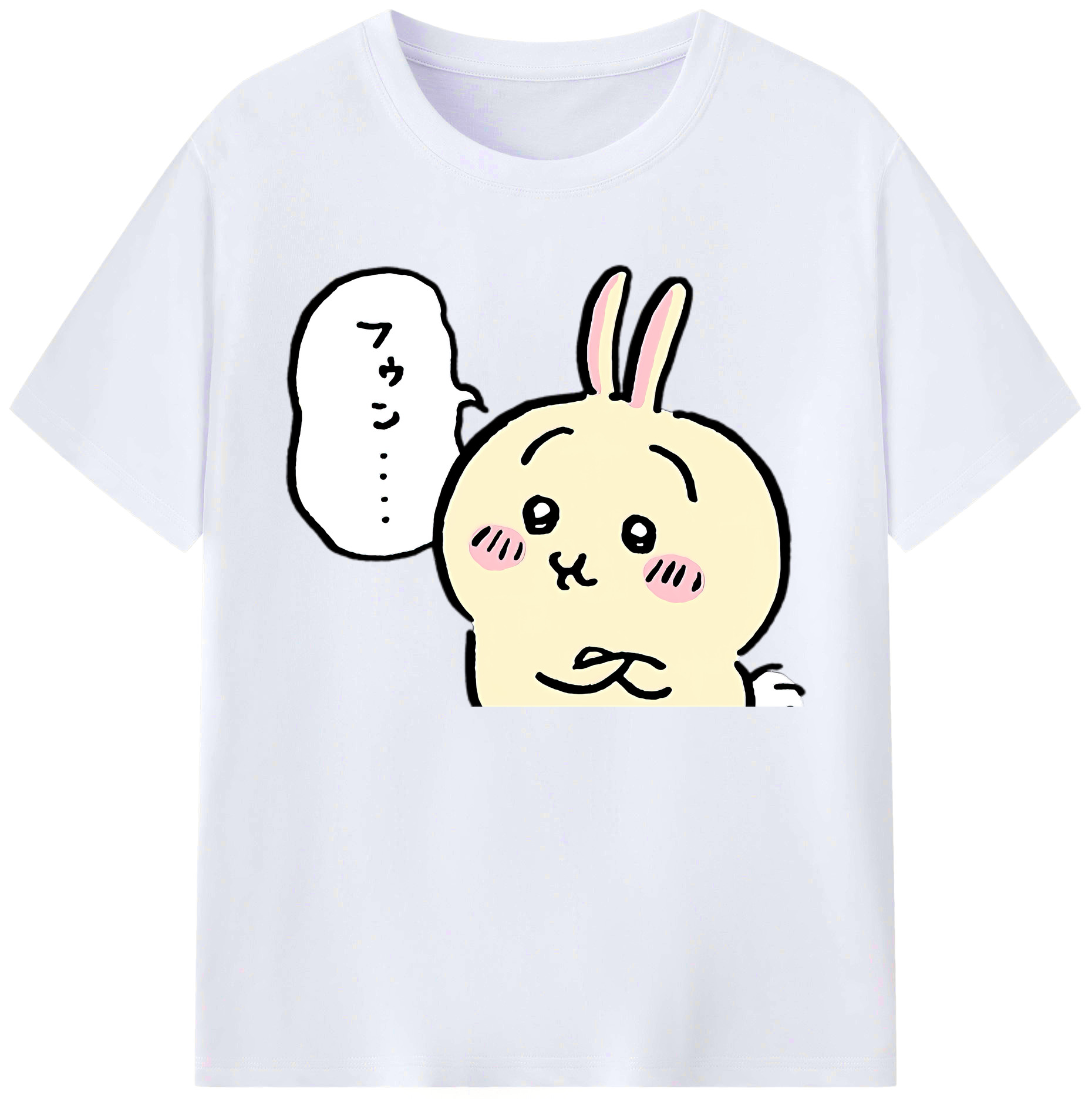 （画像用） ちいかわ うさぎ Chii-kawa usagi 綿100％ メンズ半袖Tシャツ｜肌触りやわらか＆通気性