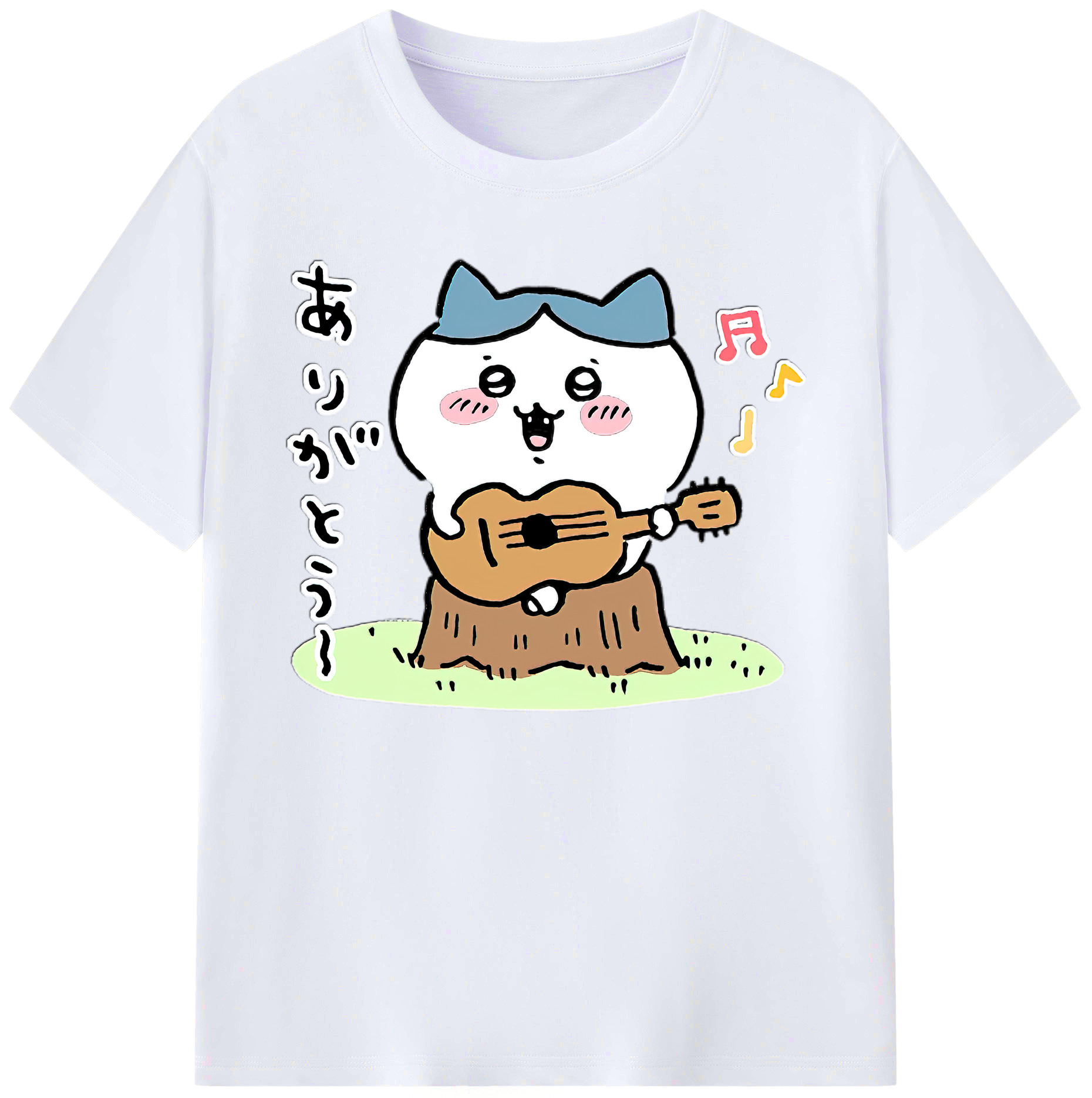 （画像用） ちいかわ ハチワレ Chii-kawa hachiware 綿100％ メンズ半袖Tシャツ｜肌触りやわらか＆通気性