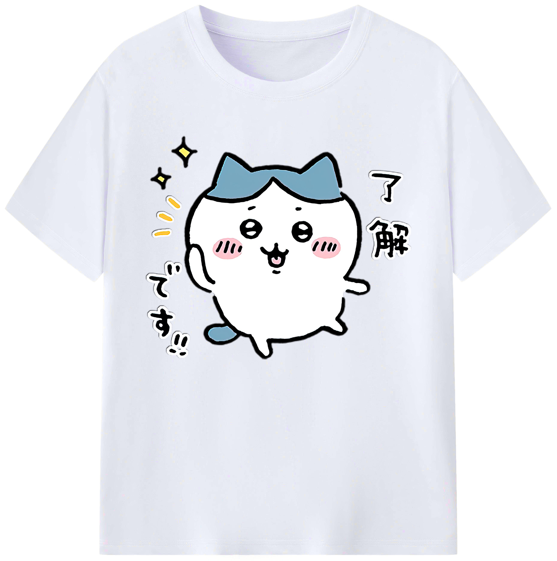 （画像用） ちいかわ ハチワレ Chii-kawa hachiware 綿100％ メンズ半袖Tシャツ｜肌触りやわらか＆通気性