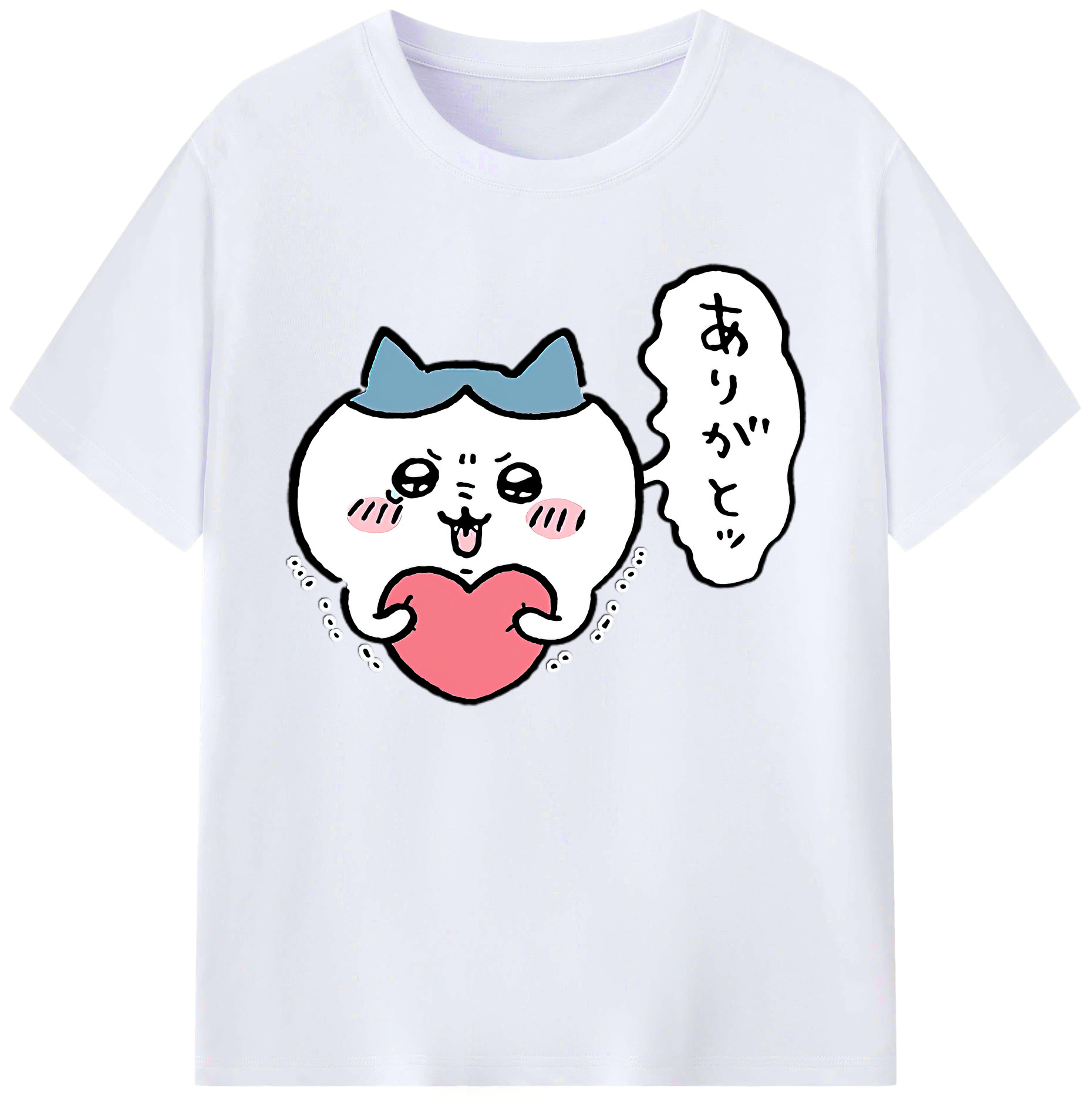 （画像用） ちいかわ ハチワレ Chii-kawa hachiware 綿100％ メンズ半袖Tシャツ｜肌触りやわらか＆通気性